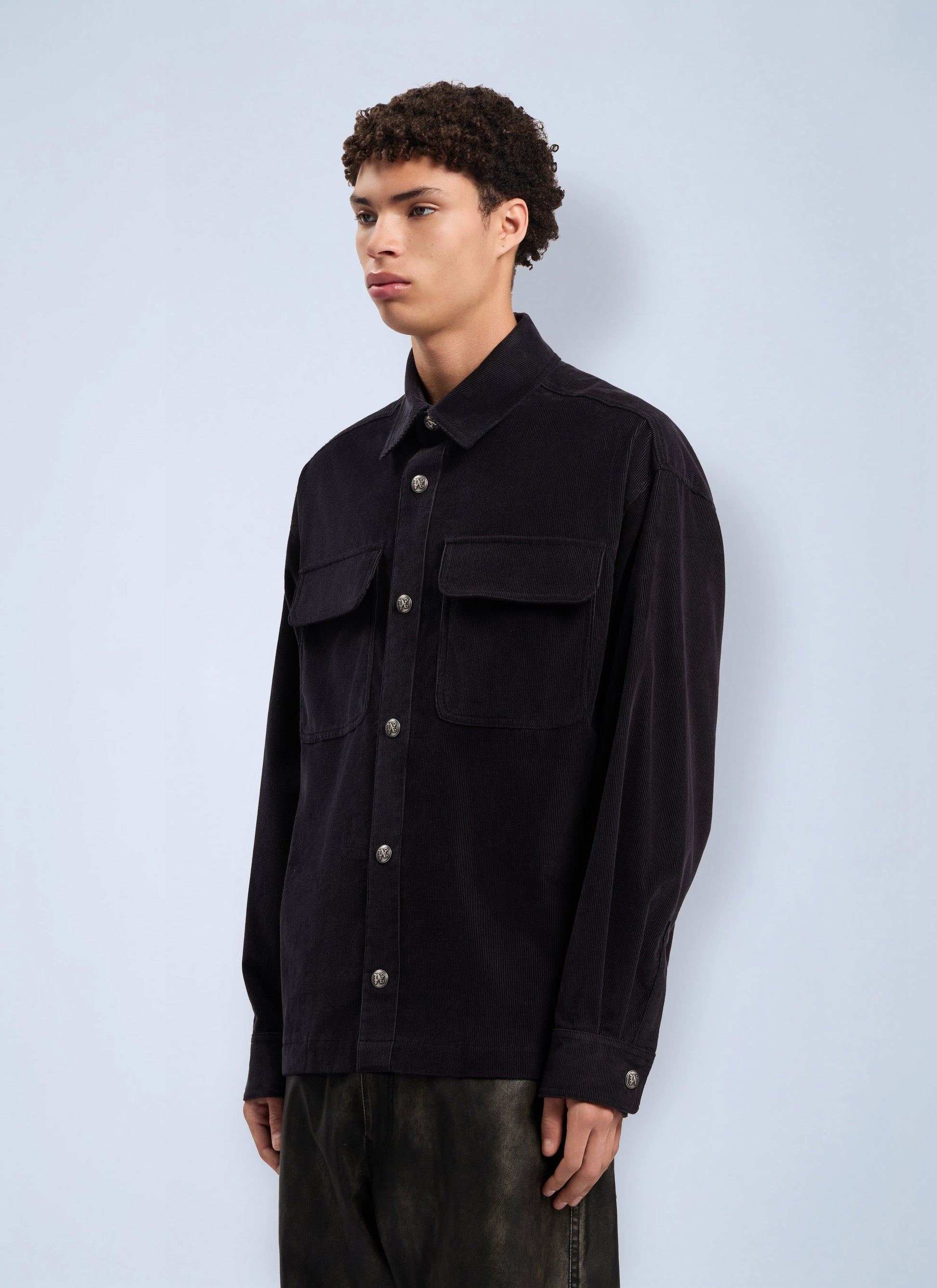 Palm Angels Men Classic Logo Corduroy Overshirt PALM ANGELS