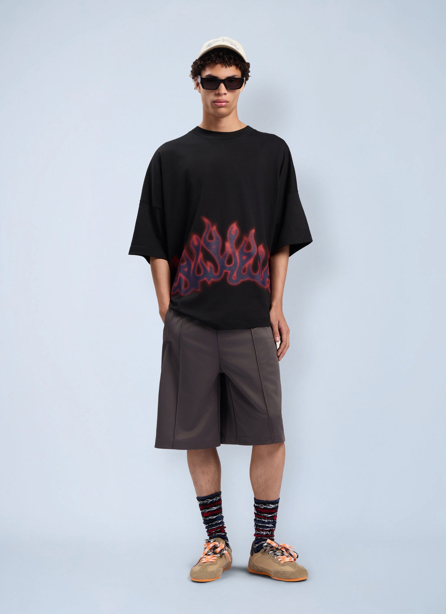 Palm Angels Men Flames Over T-Shirt PALM ANGELS
