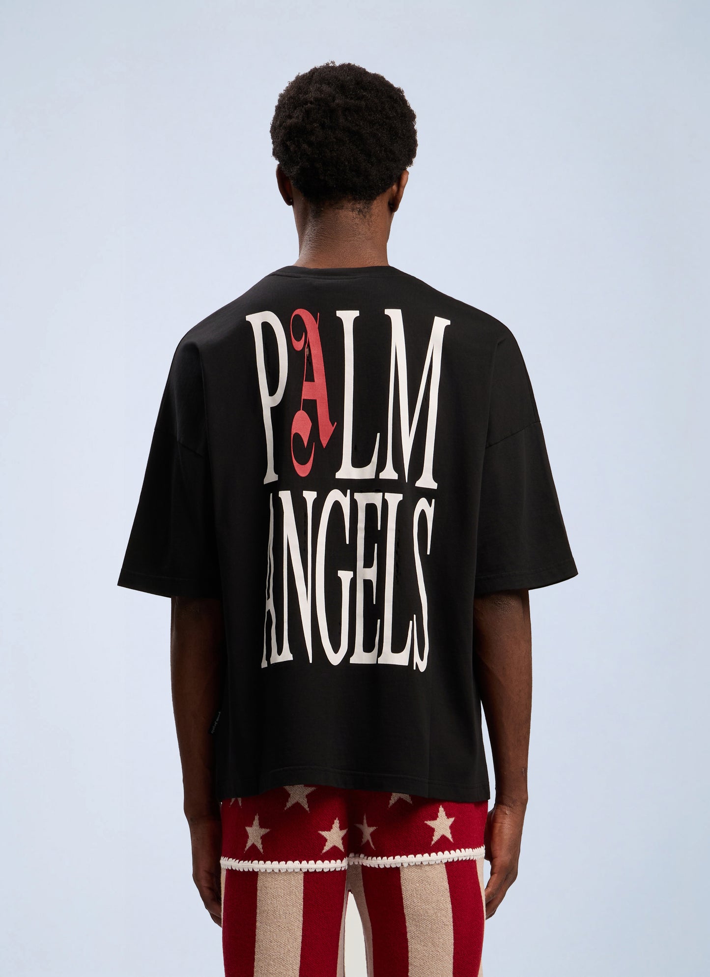 Palm Angels Men Flames Flag Loose T-Shirt PALM ANGELS