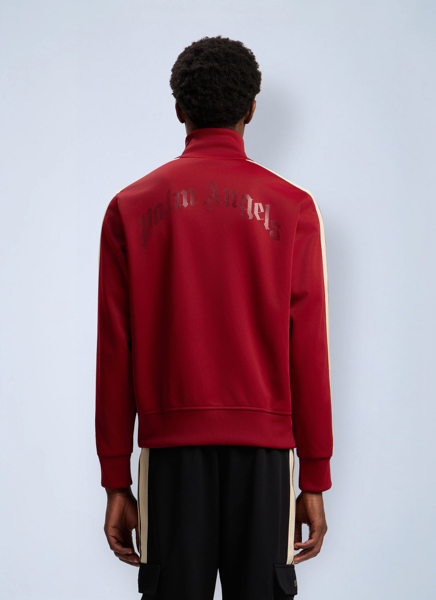 Palm Angels Men Curved Logo Zip-Up Track Jacket PALM ANGELS