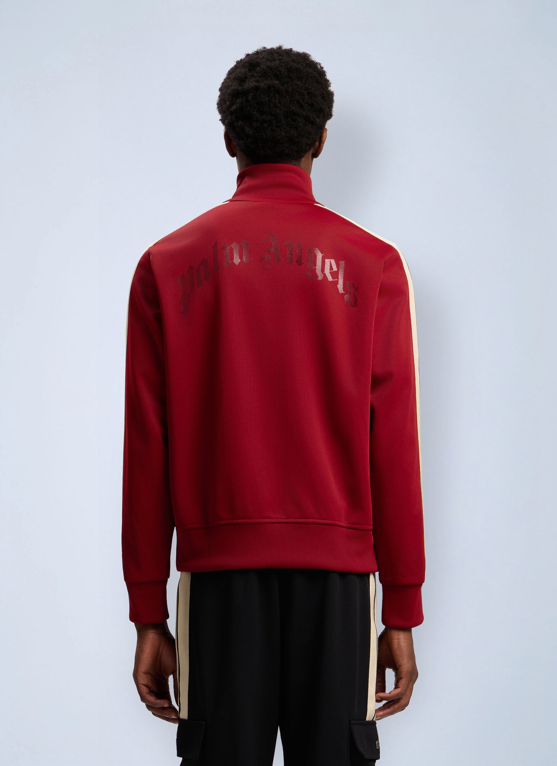 Palm Angels Men Curved Logo Zip-Up Track Jacket PALM ANGELS