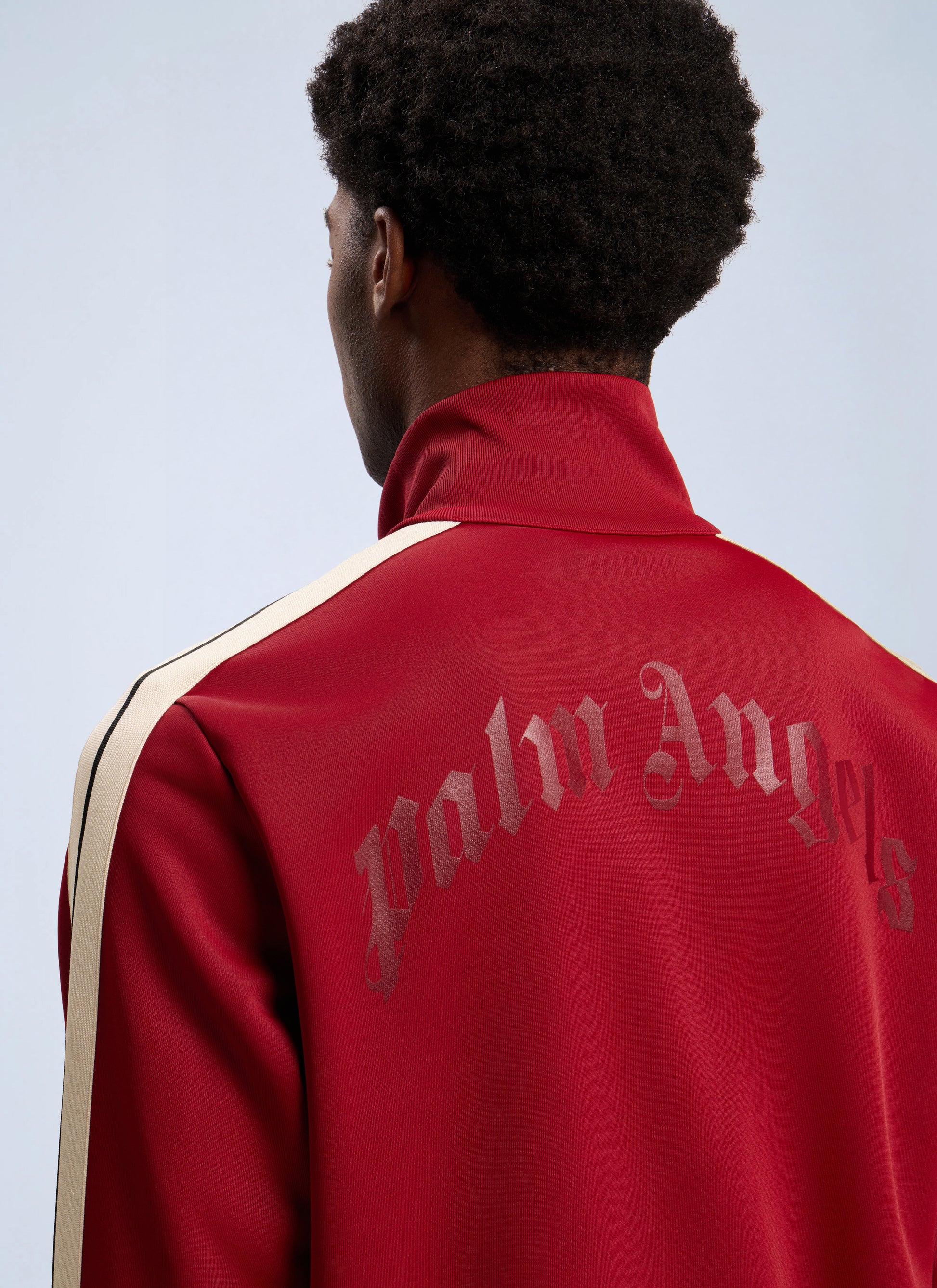 Palm Angels Men Curved Logo Zip-Up Track Jacket PALM ANGELS