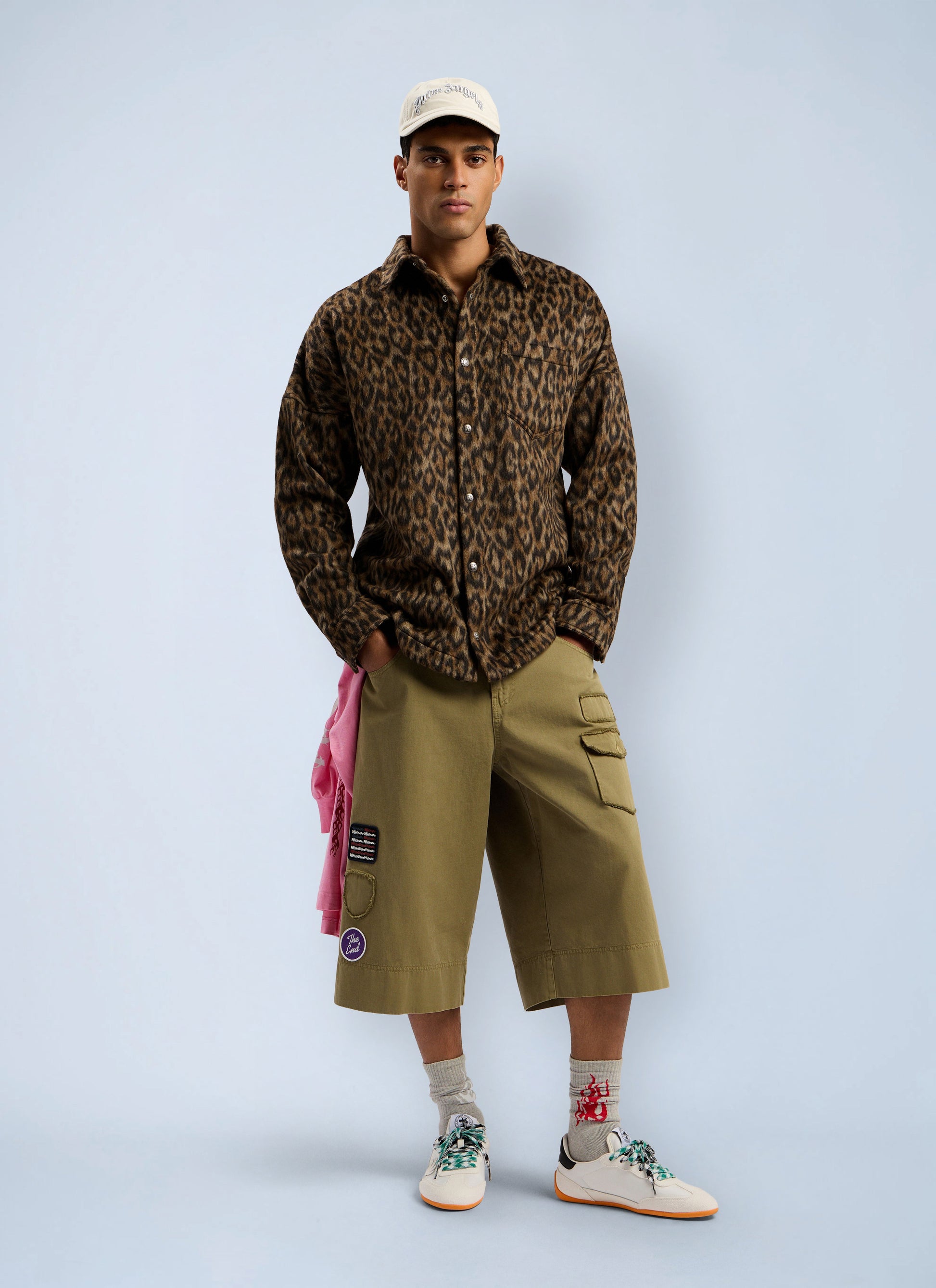Palm Angels Men Military Patch Bermuda Shorts PALM ANGELS