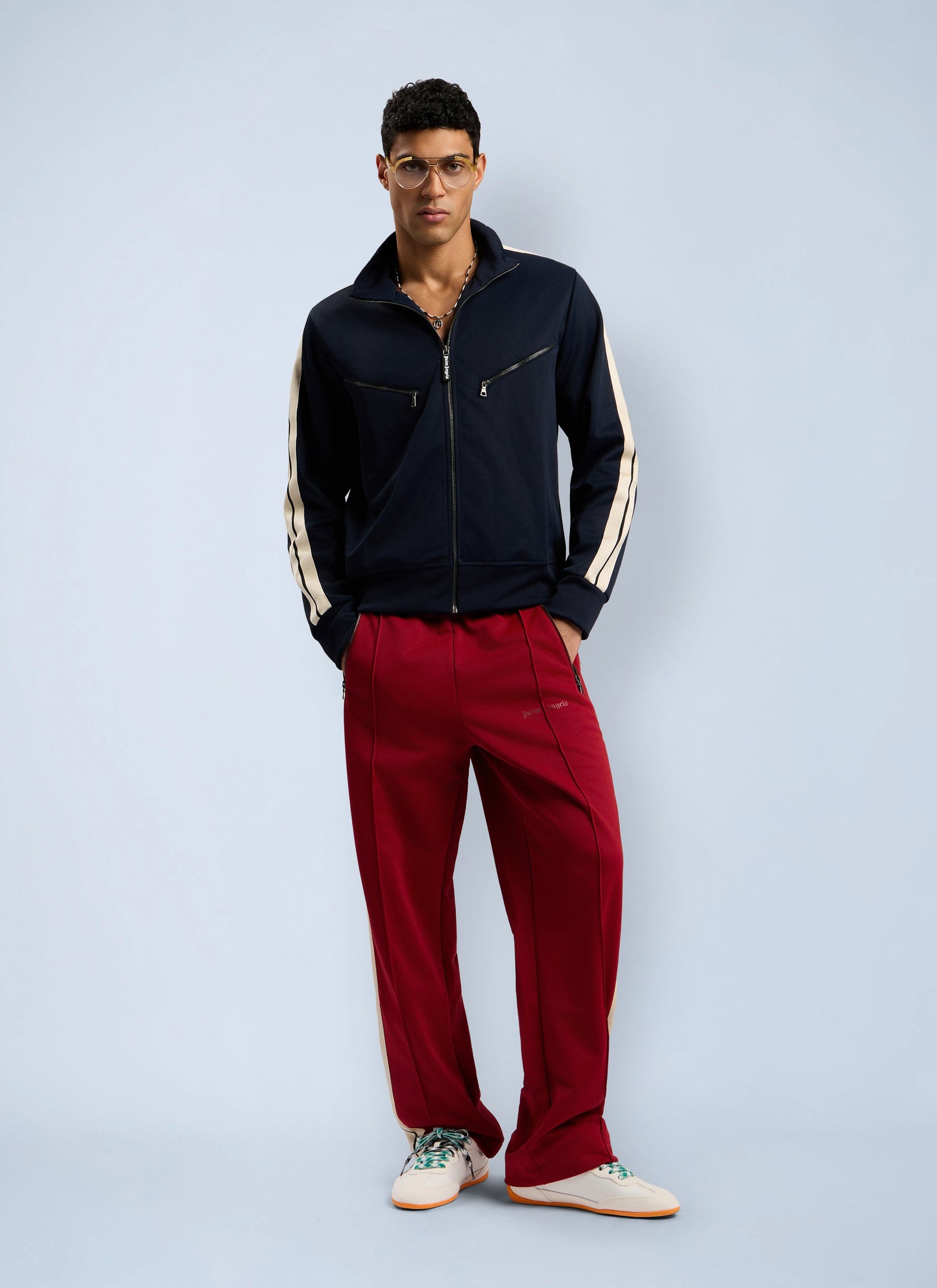 Palm Angels Men Classic Logo Zip-Up Track Pants PALM ANGELS