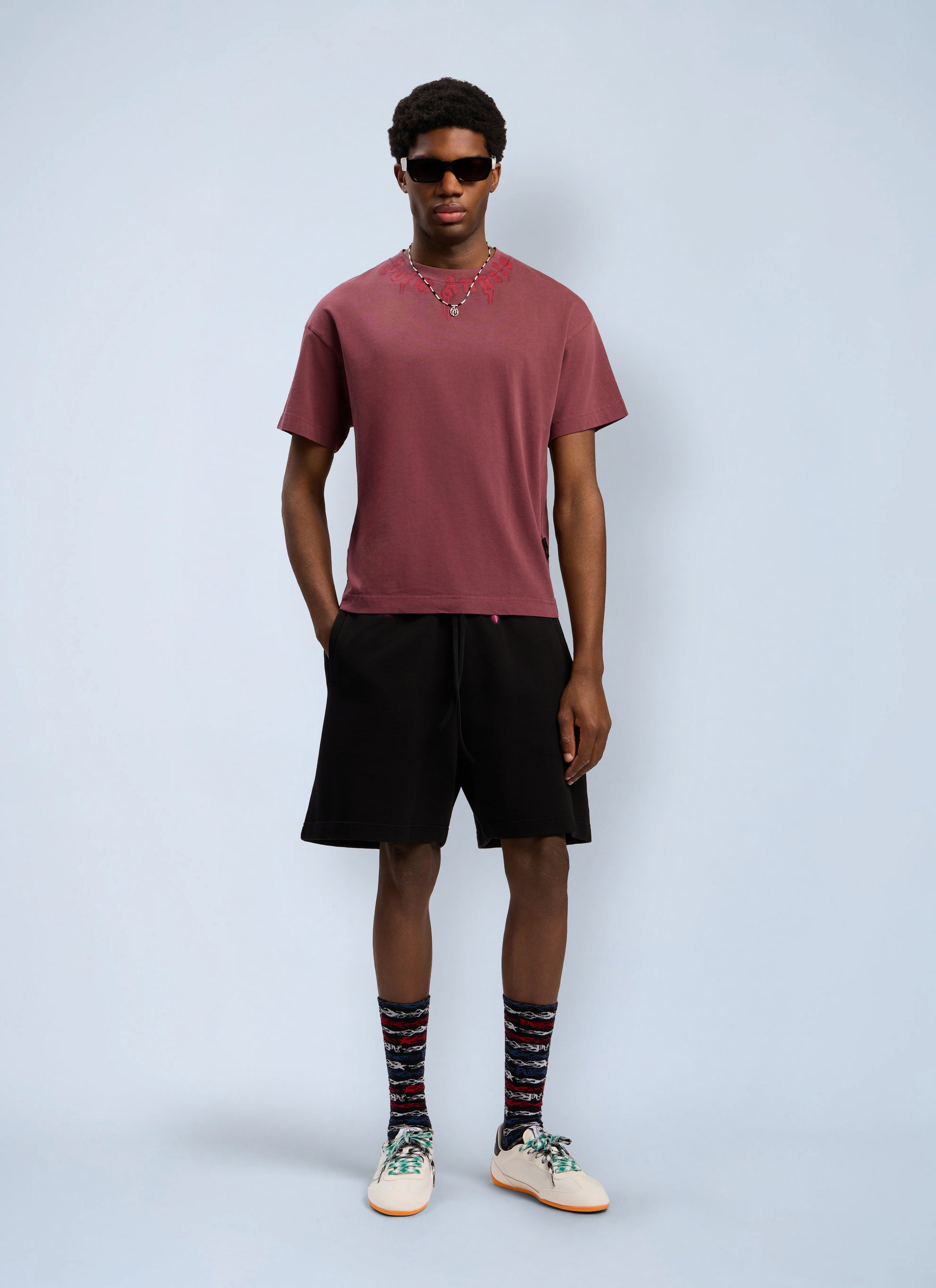 Palm Angels Men Neck Logo Regular T-Shirt PALM ANGELS