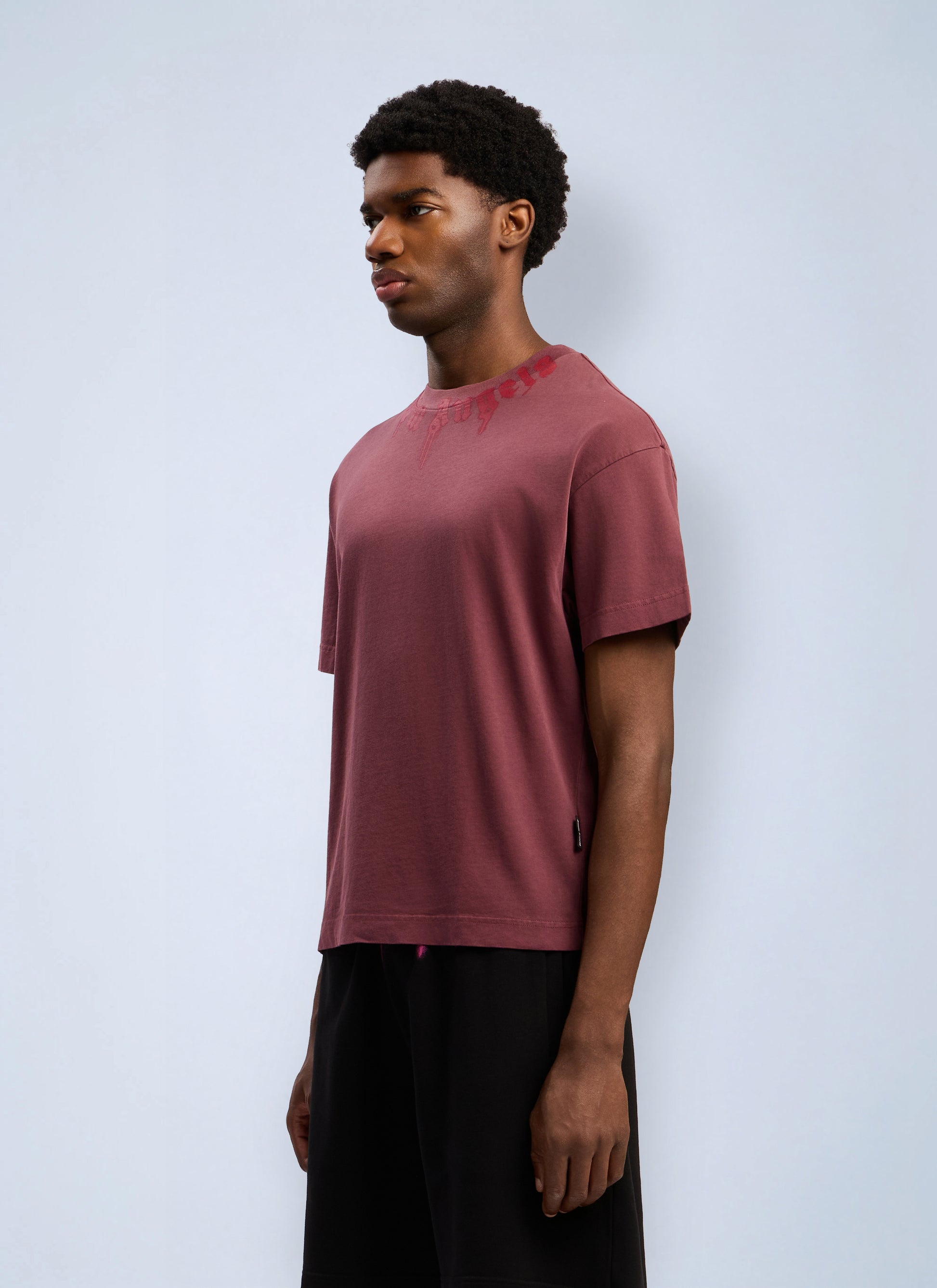 Palm Angels Men Neck Logo Regular T-Shirt PALM ANGELS
