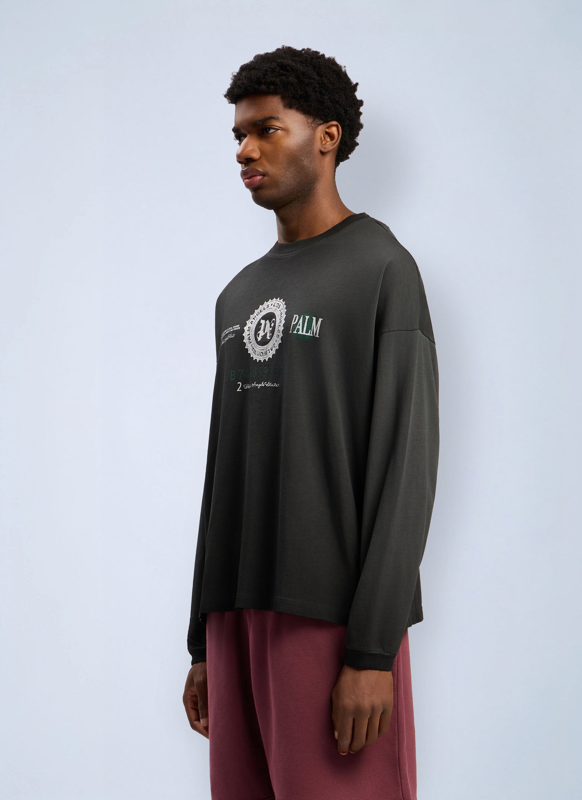 Palm Angels Men Dollar Graphic Long Sleeve T-Shirt PALM ANGELS