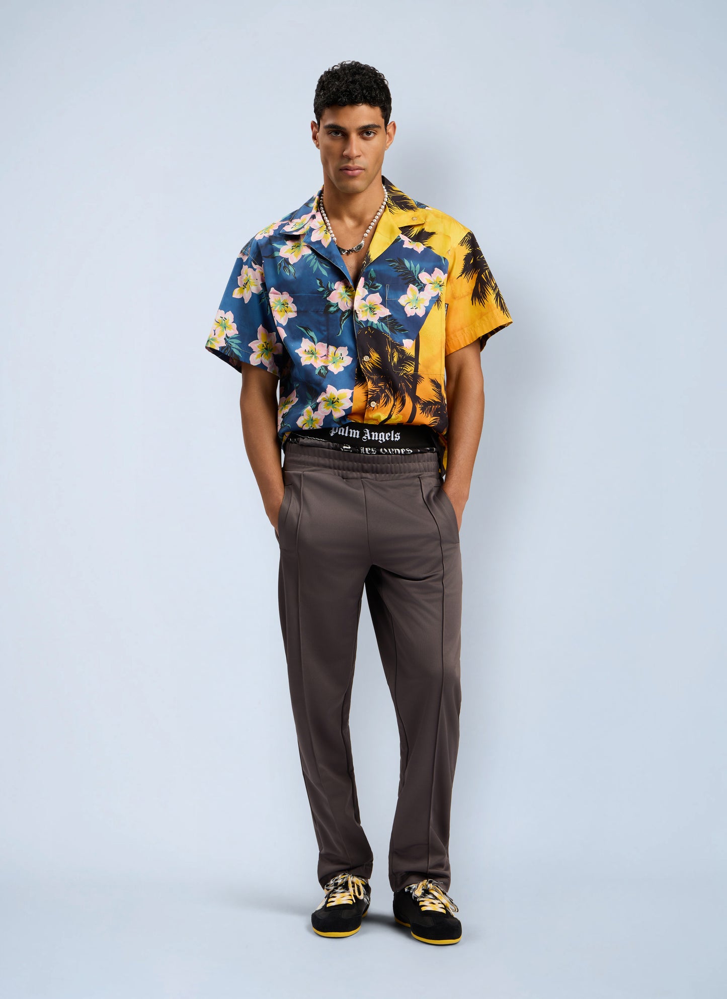 Palm Angels Men Curved Logo Track Pants PALM ANGELS