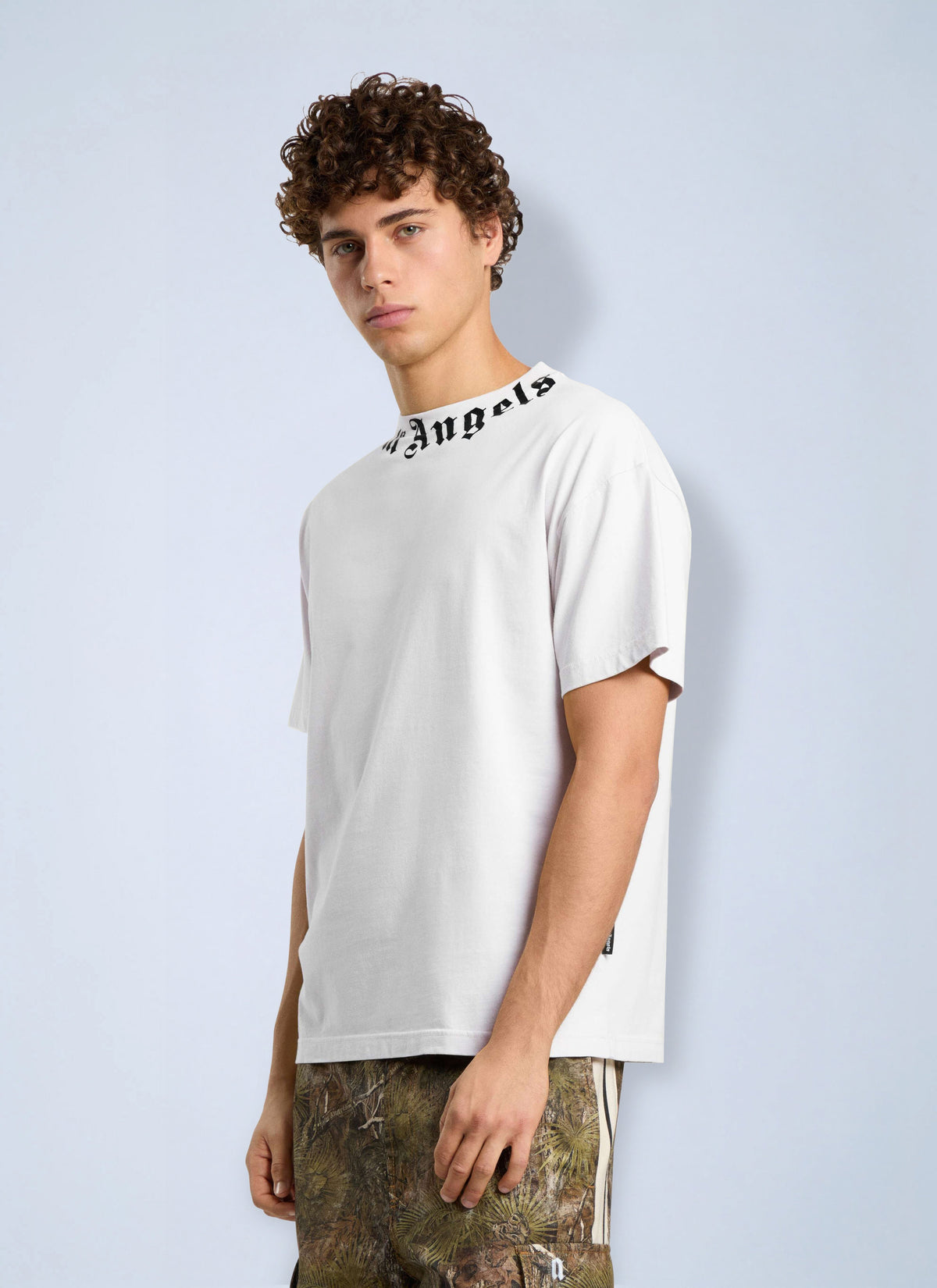 Palm Angels Men Neck Logo Regular Tee PALM ANGELS