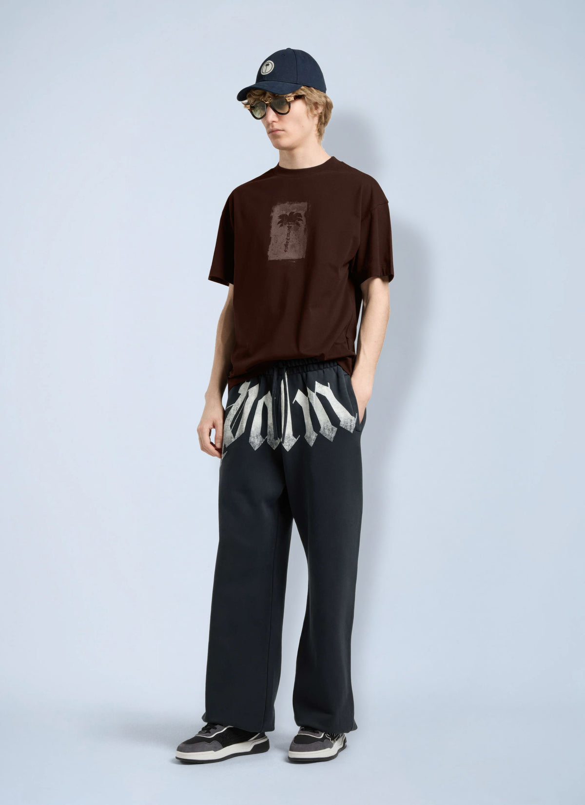 Palm Angels Men Brushed Palm Tree Regular Tee PALM ANGELS
