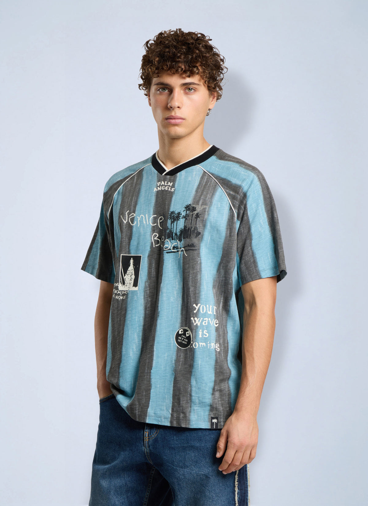 Palm Angels Men Soccer Cali Regular T-Shirt PALM ANGELS