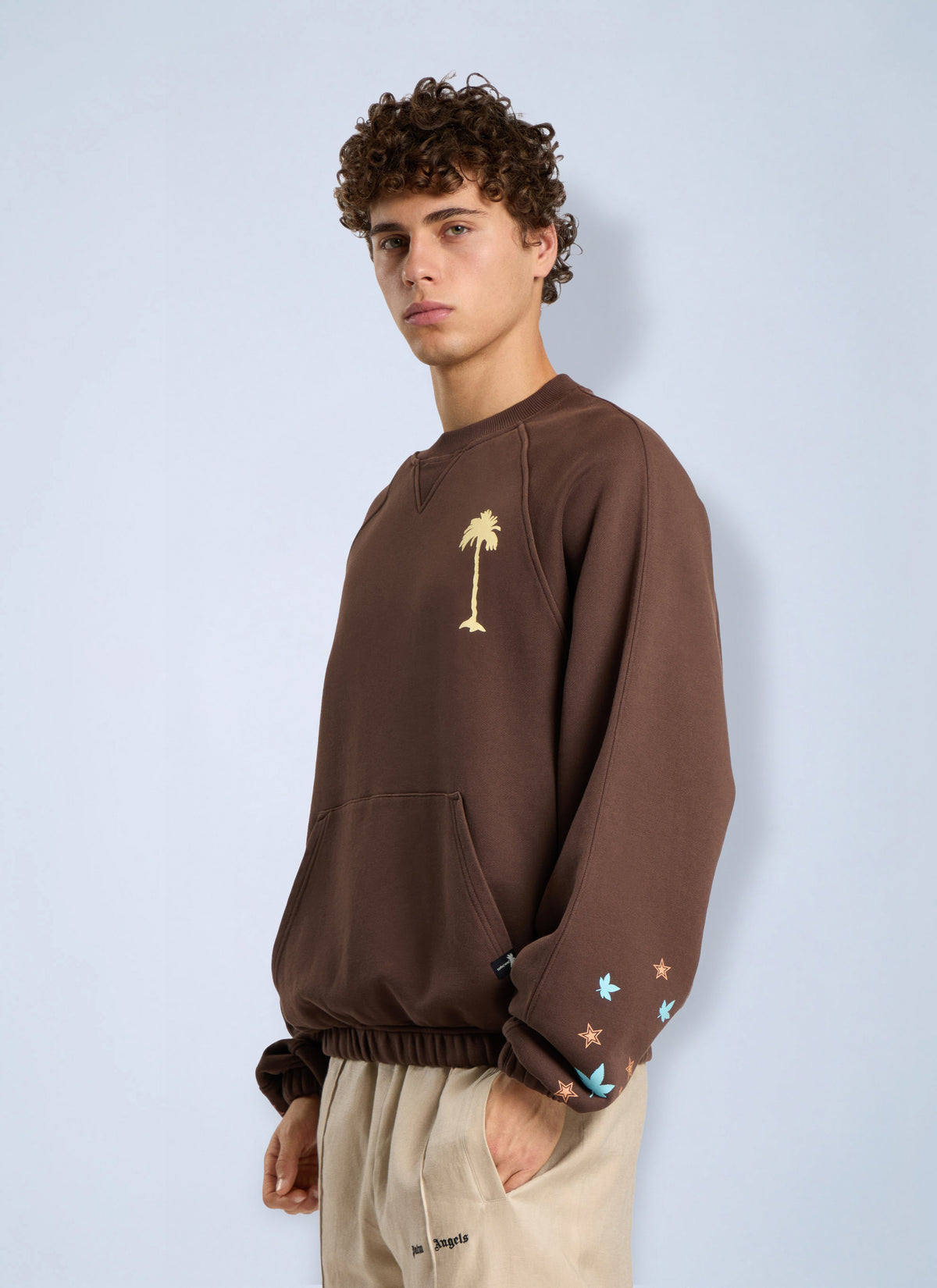 Palm Angels Men Feel High Regular Crewneck Sweatshirt PALM ANGELS