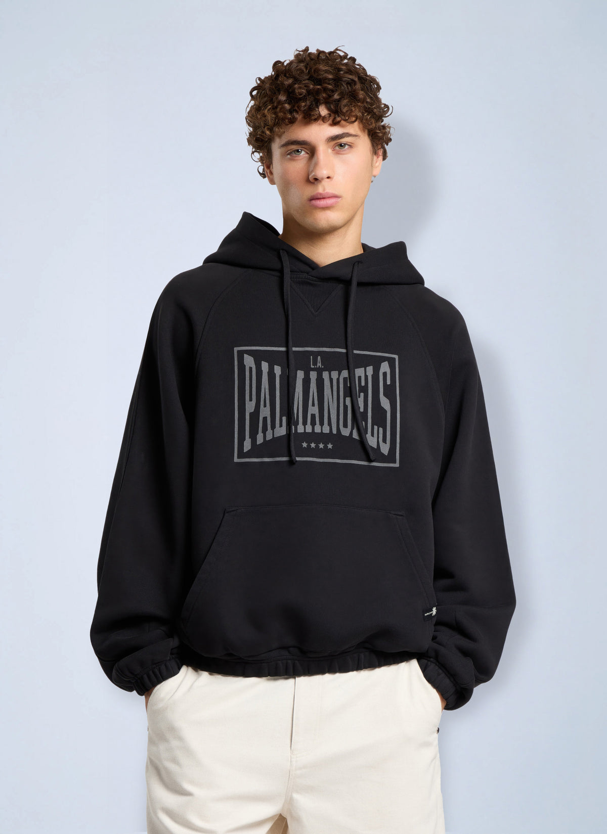 Palm Angels Men Vintage Box Logo Loose Hoodie PALM ANGELS