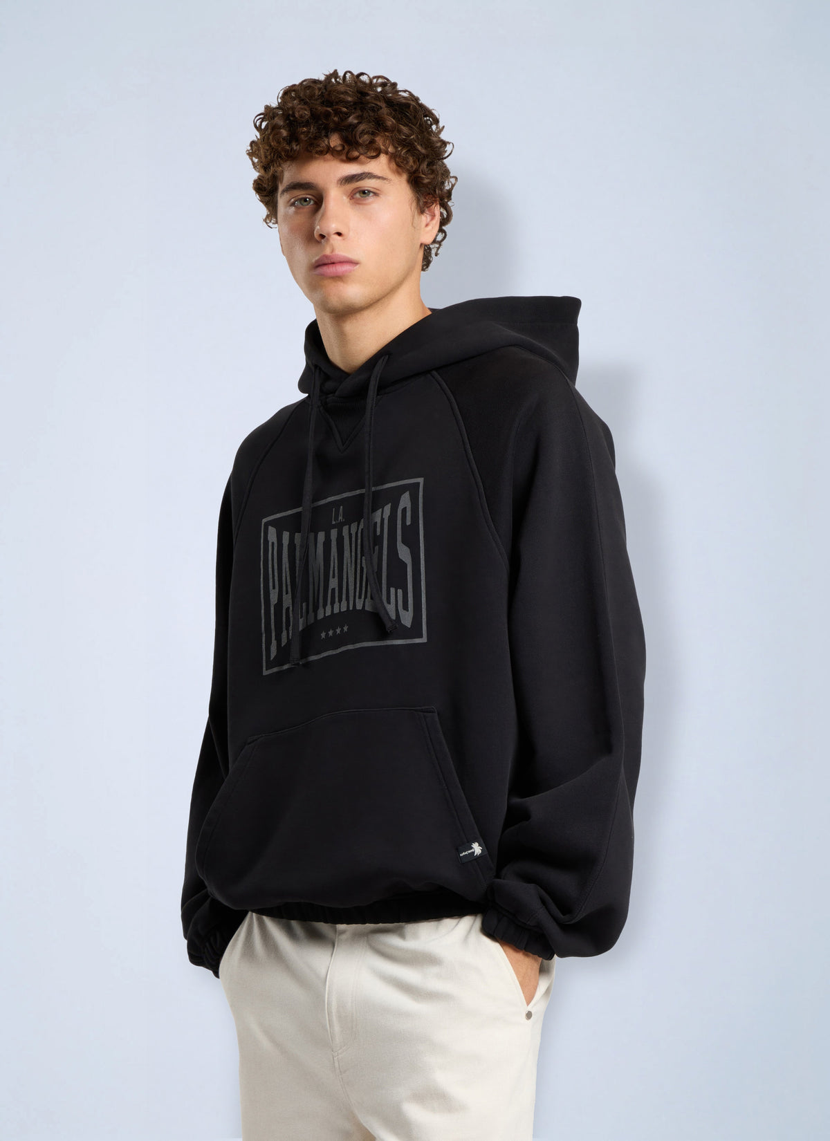 Palm Angels Men Vintage Box Logo Loose Hoodie PALM ANGELS