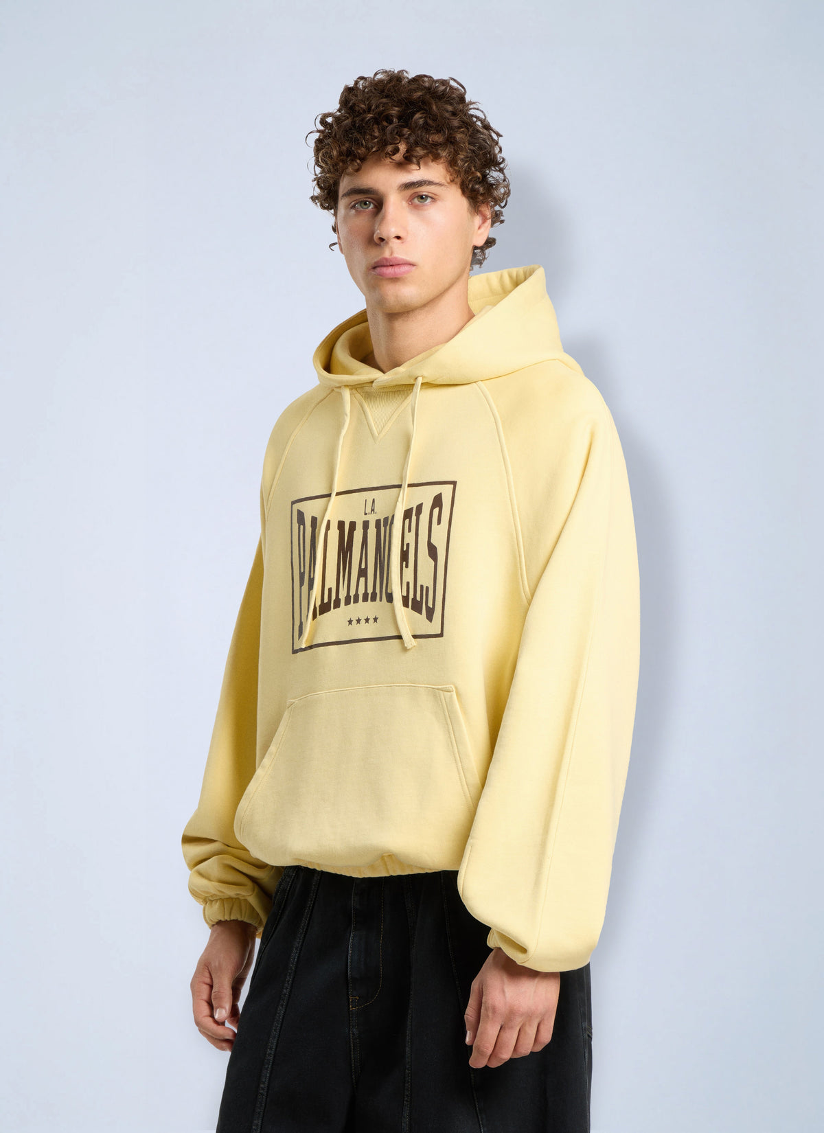 Palm Angels Men Vintage Box Logo Loose Hoodie PALM ANGELS