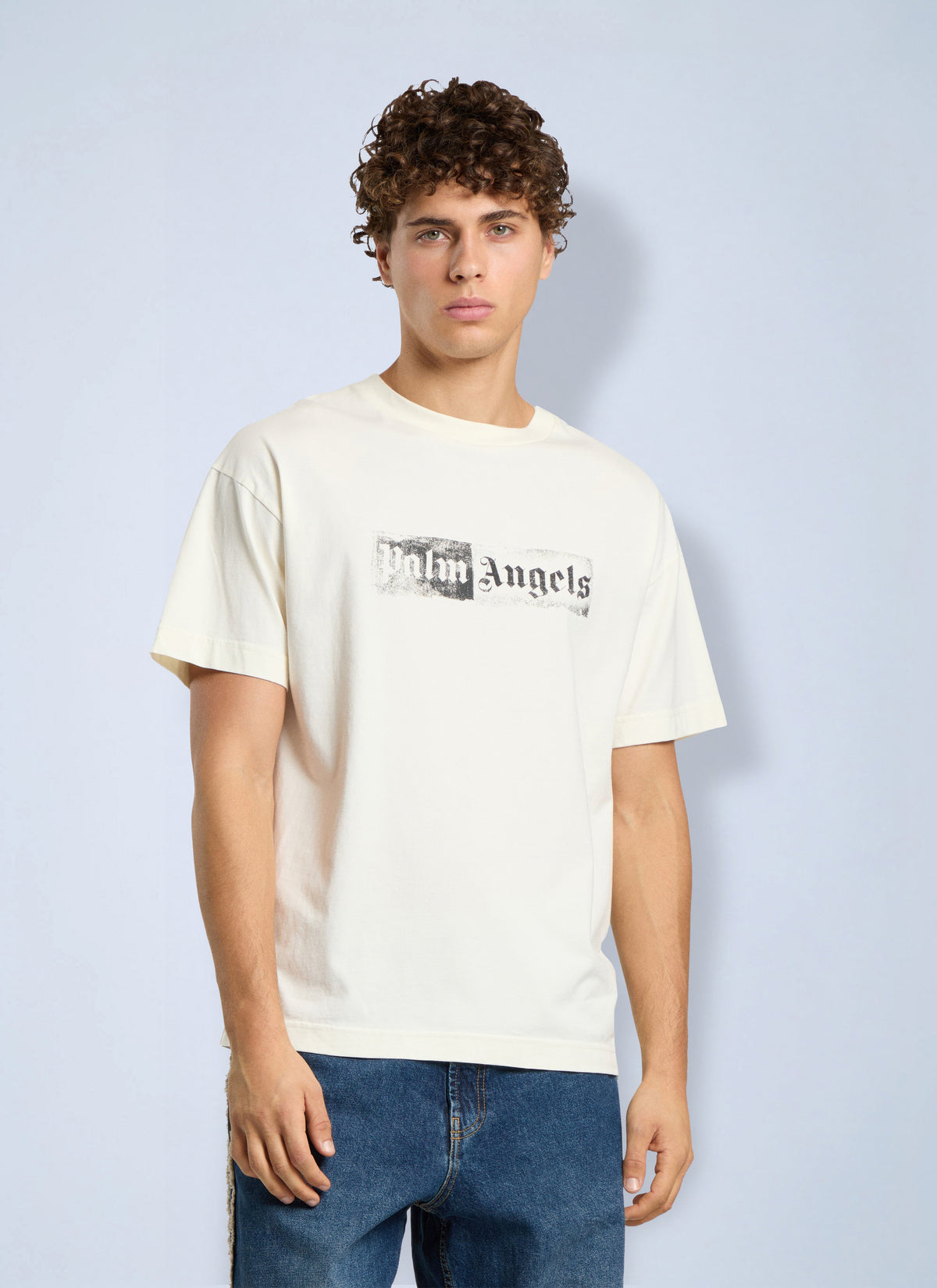 Palm Angels Men Stamp Logo Regular T-Shirt PALM ANGELS
