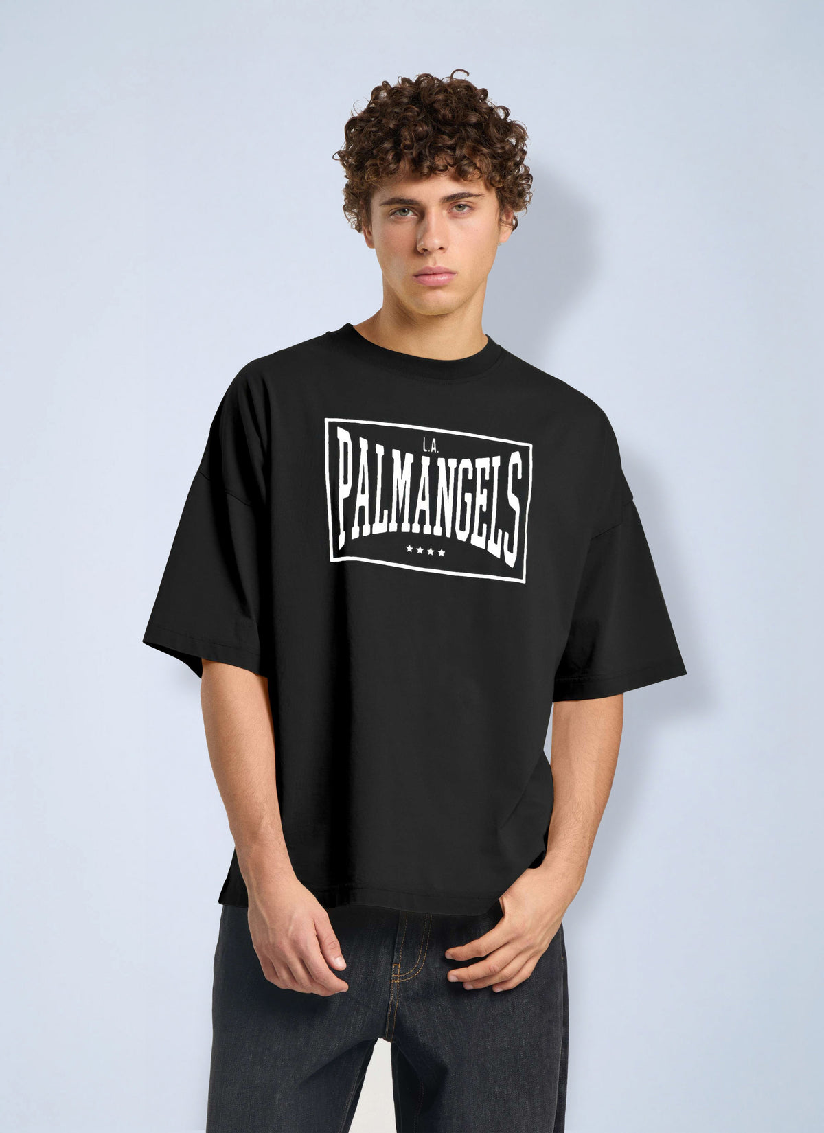 Palm Angels Men Vintage Box Logo Loose T-Shirt PALM ANGELS