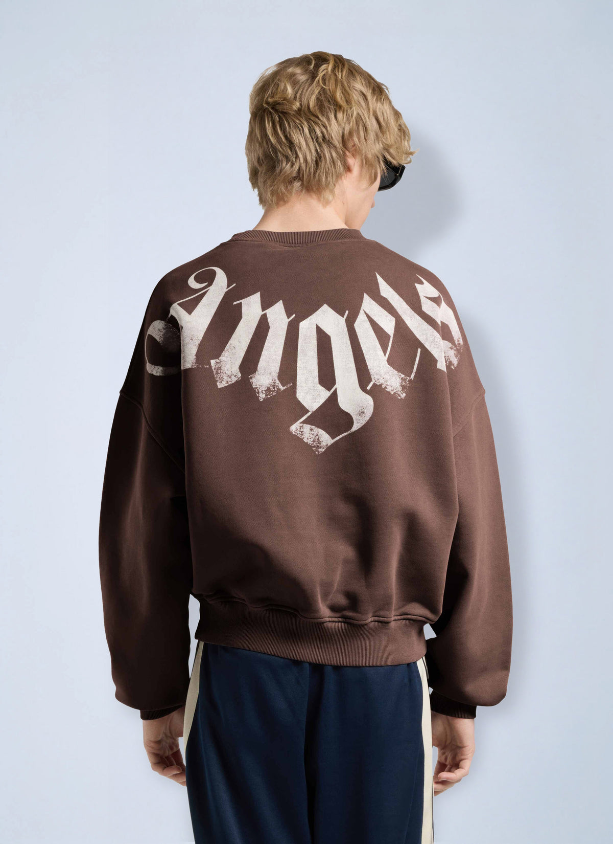 Palm Angels Men Big Neck Logo Loose Sweatshirt PALM ANGELS