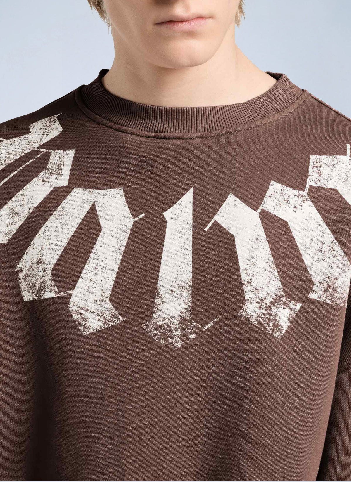 Palm Angels Men Big Neck Logo Loose Sweatshirt PALM ANGELS