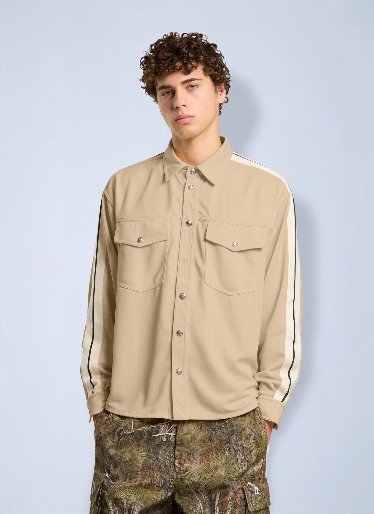Palm Angels Men Logo 90' Track Jacket Shirt PALM ANGELS