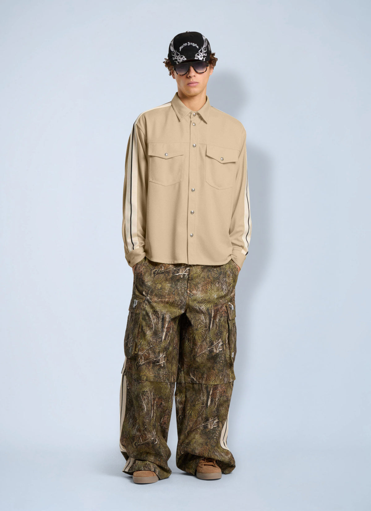 Palm Angels Men Logo 90' Track Jacket Shirt PALM ANGELS