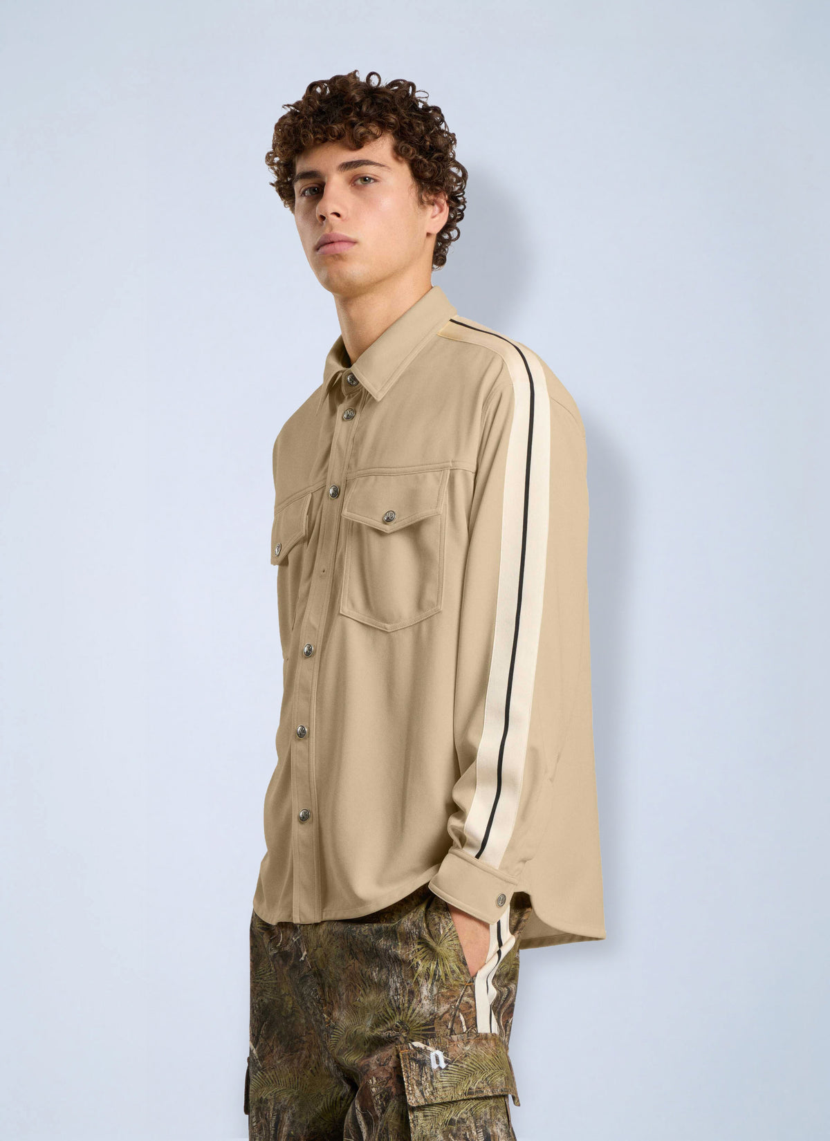 Palm Angels Men Logo 90' Track Jacket Shirt PALM ANGELS