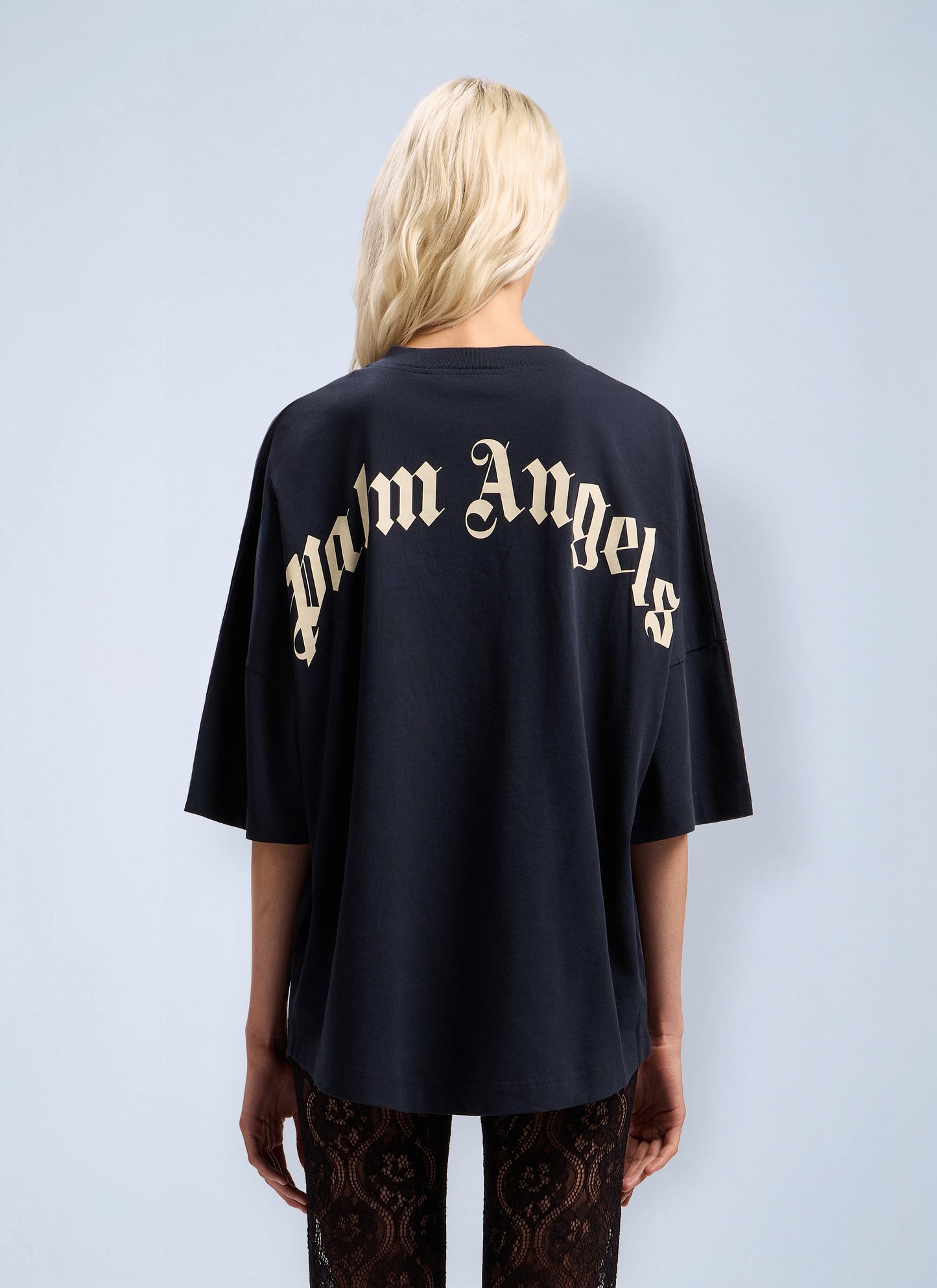 Palm Angels Women Curved Logo Collar Over T-Shirt PALM ANGELS