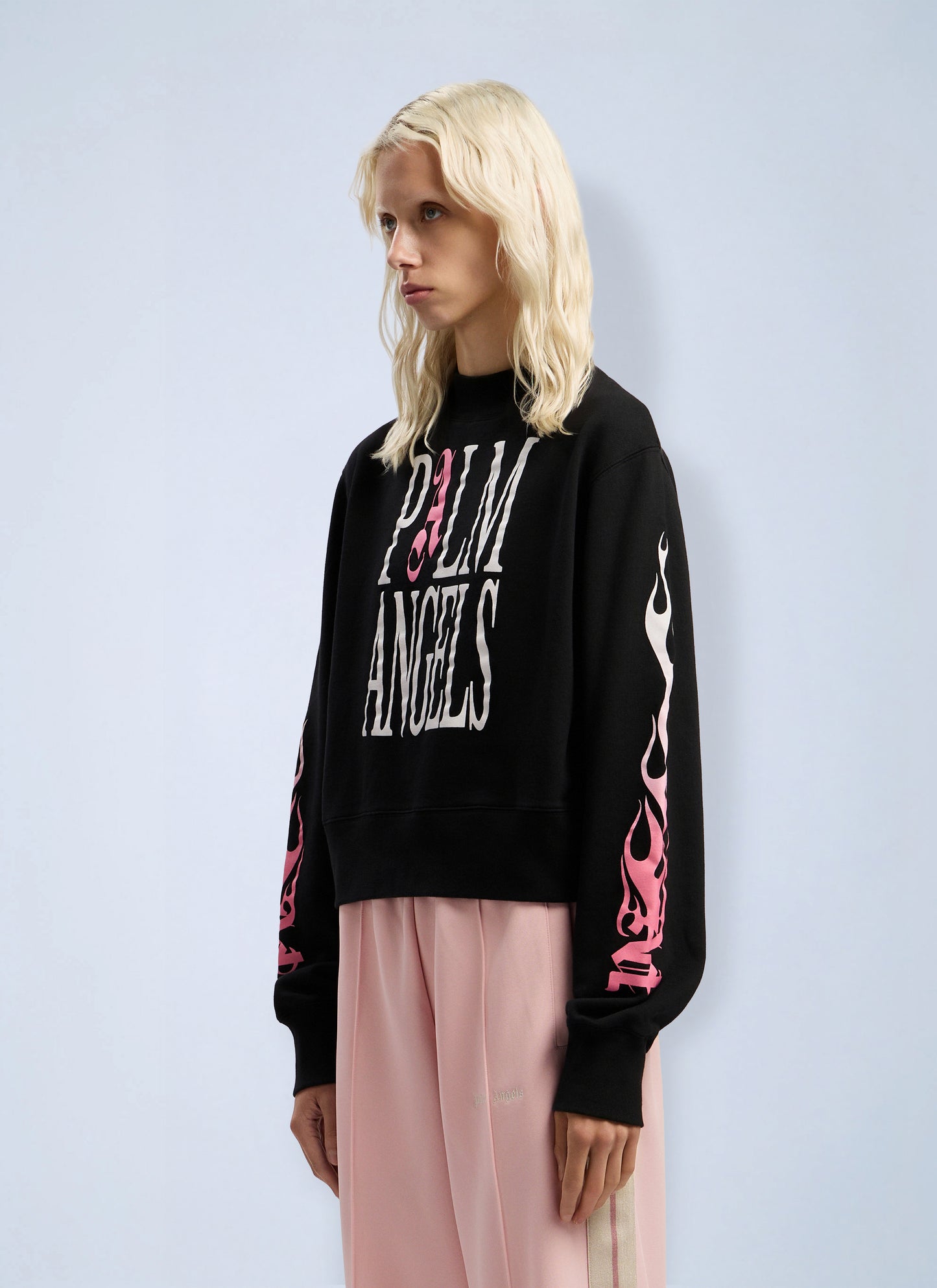 Palm Angels Women Flames Fitted Crew Sweatshirt