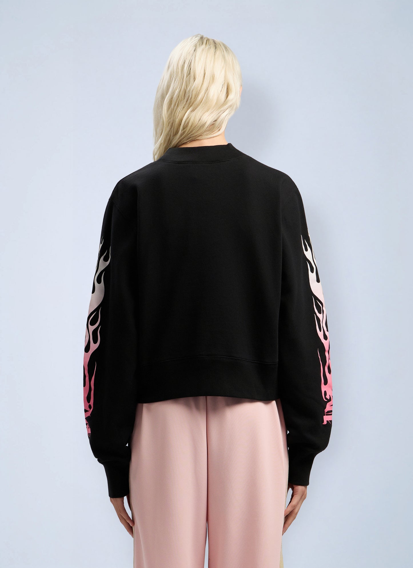 Palm Angels Women Flames Fitted Crew Sweatshirt