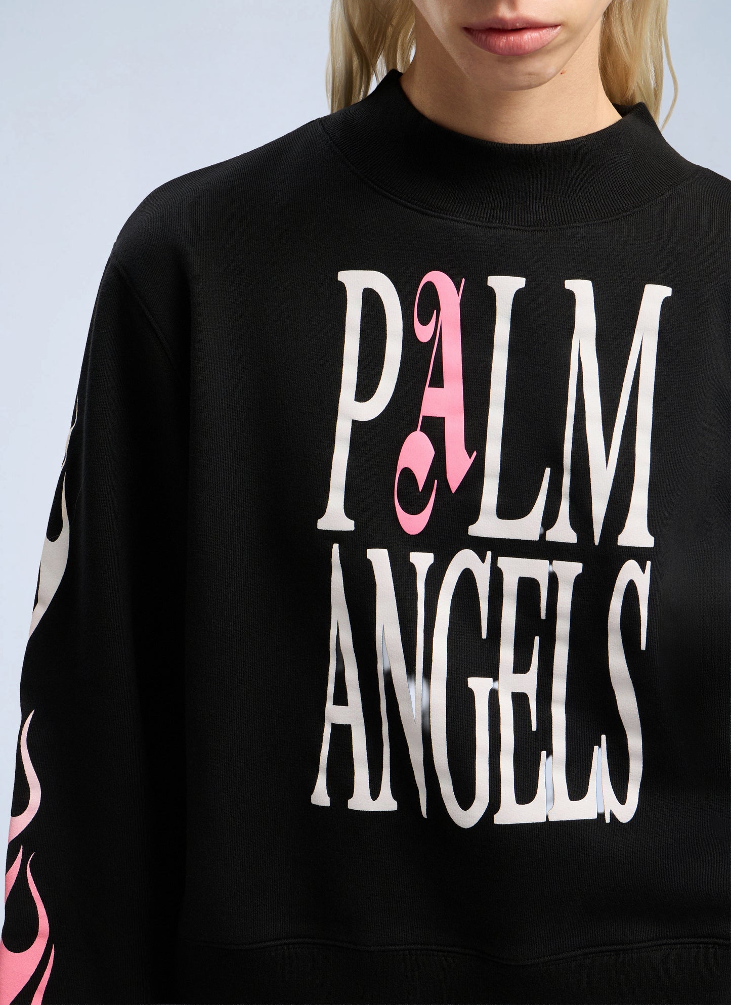 Palm Angels Women Flames Fitted Crew Sweatshirt
