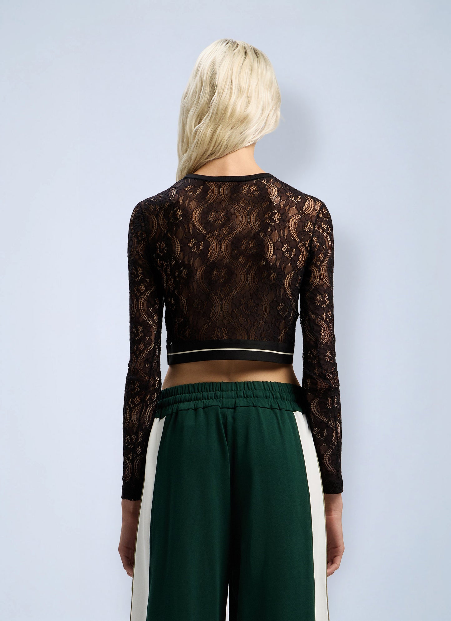 Palm Angels Women Classic Logo Lace Top PALM ANGELS