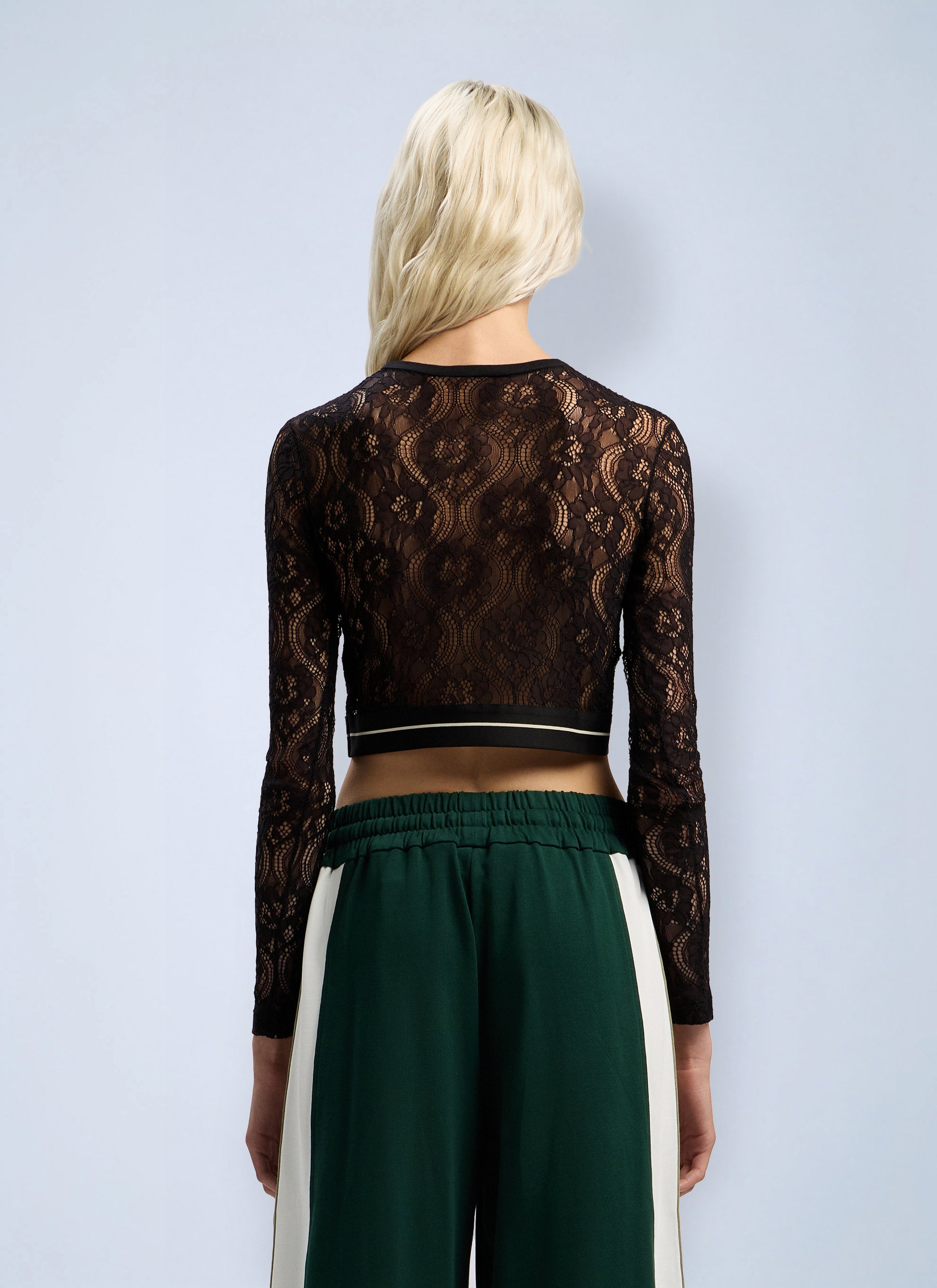Palm Angels Women Classic Logo Lace Top PALM ANGELS