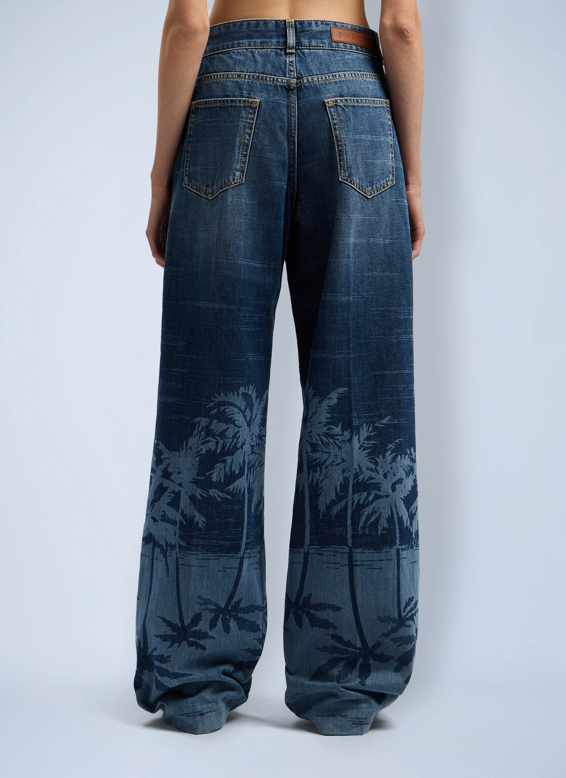 Palm Angels Women Palms Loose Denim Pants PALM ANGELS