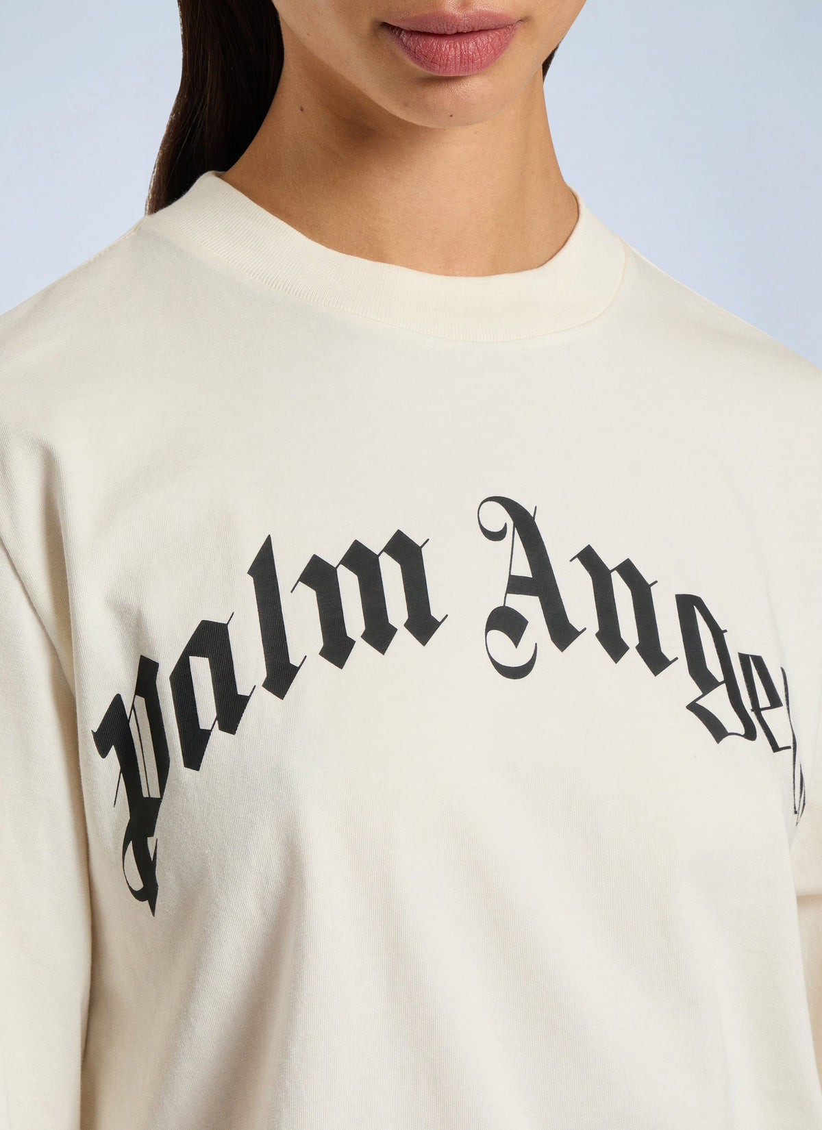 Palm Angels Women Curved Logo Boxy T-Shirt PALM ANGELS