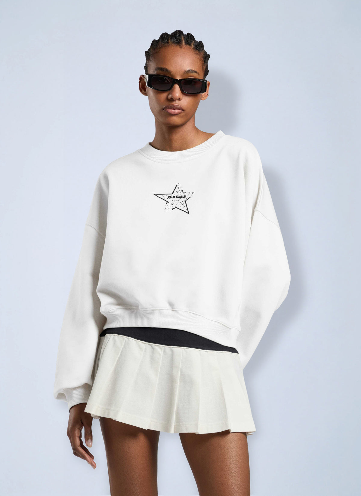 Palm Angels Women Icon Palm Loose Crop Crew PALM ANGELS