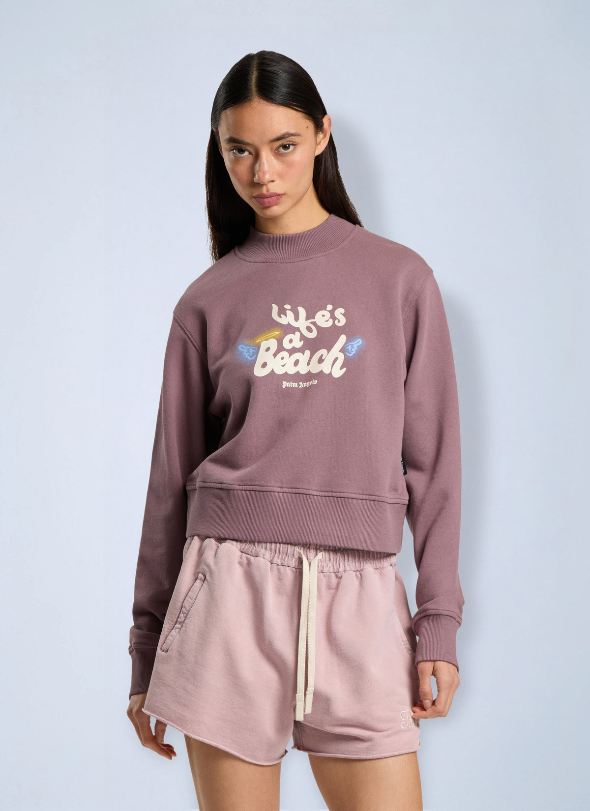 Palm Angels Women Life's A Beach Cropped Sweatshirt PALM ANGELS