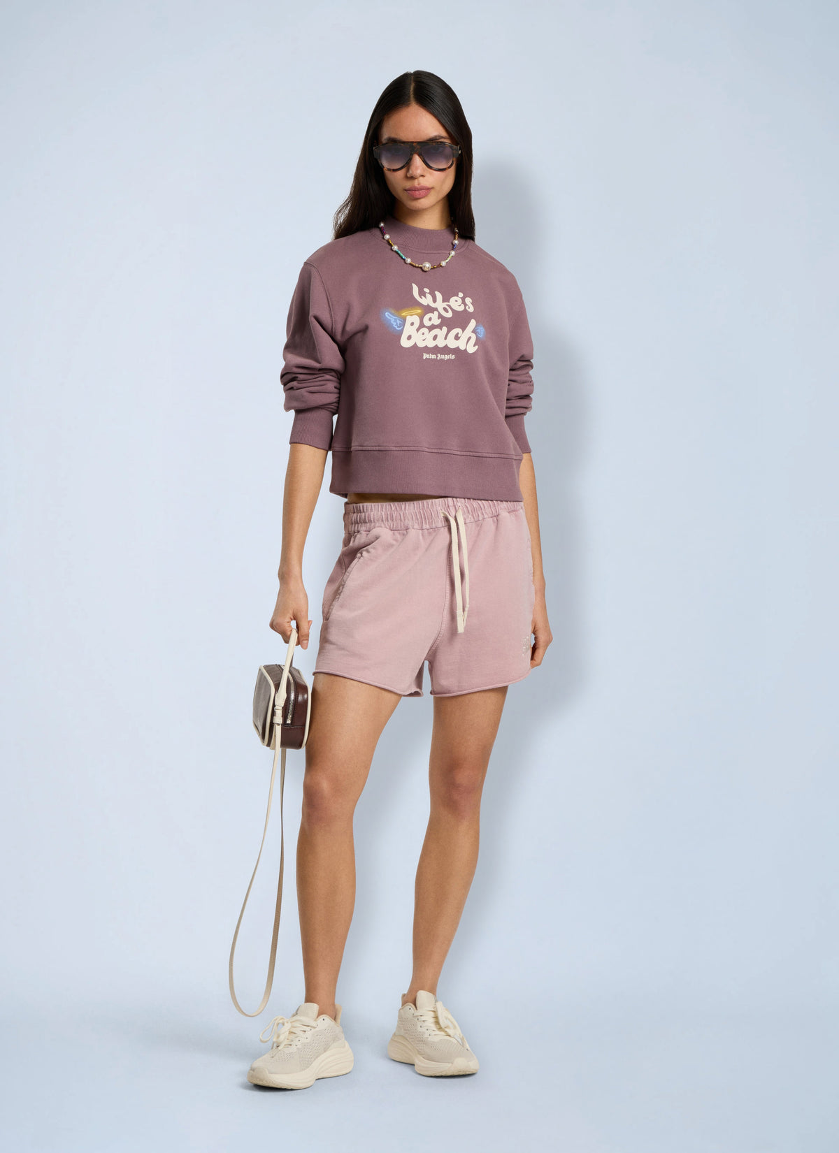Palm Angels Women Life's A Beach Cropped Sweatshirt PALM ANGELS