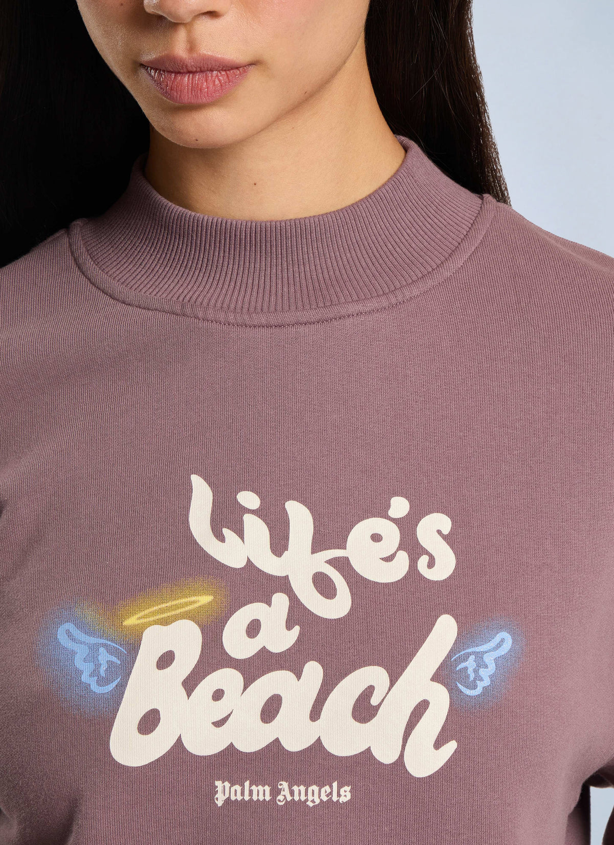 Palm Angels Women Life's A Beach Cropped Sweatshirt PALM ANGELS