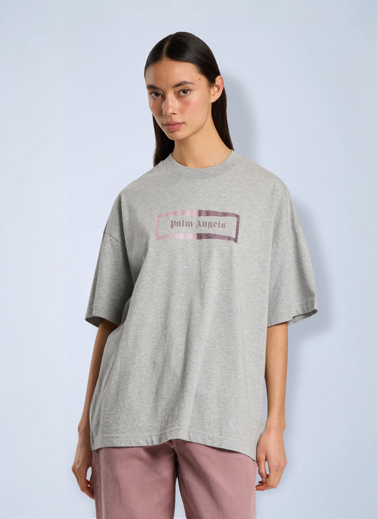 Palm Angels Women Stud Box Logo Loose Tee PALM ANGELS