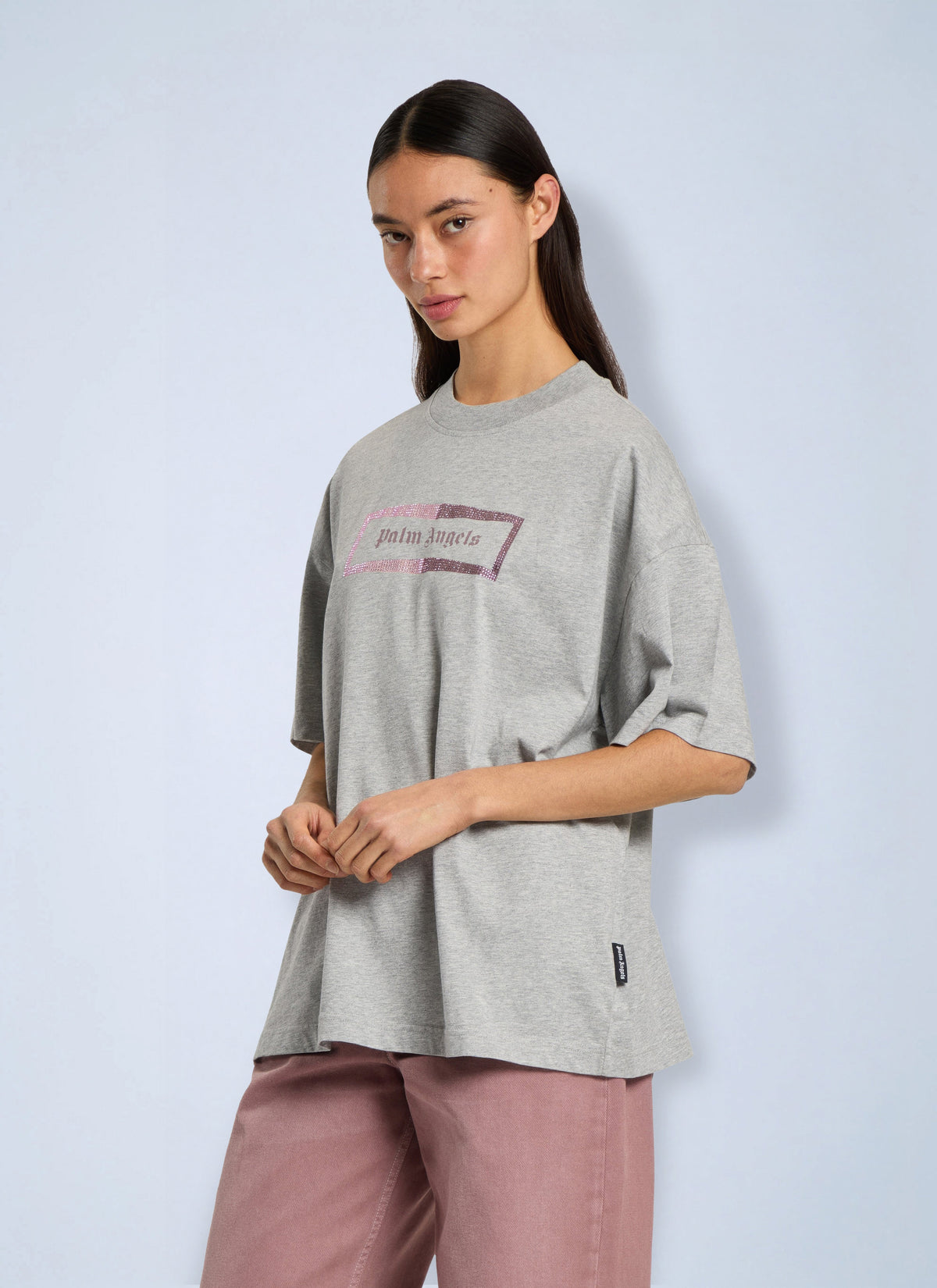 Palm Angels Women Stud Box Logo Loose Tee PALM ANGELS