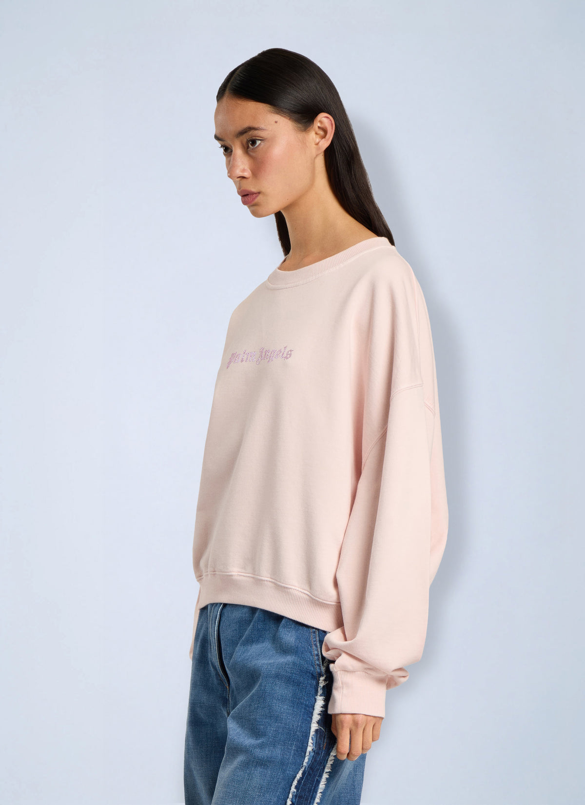Palm Angels Women Stud Logo Crew PALM ANGELS