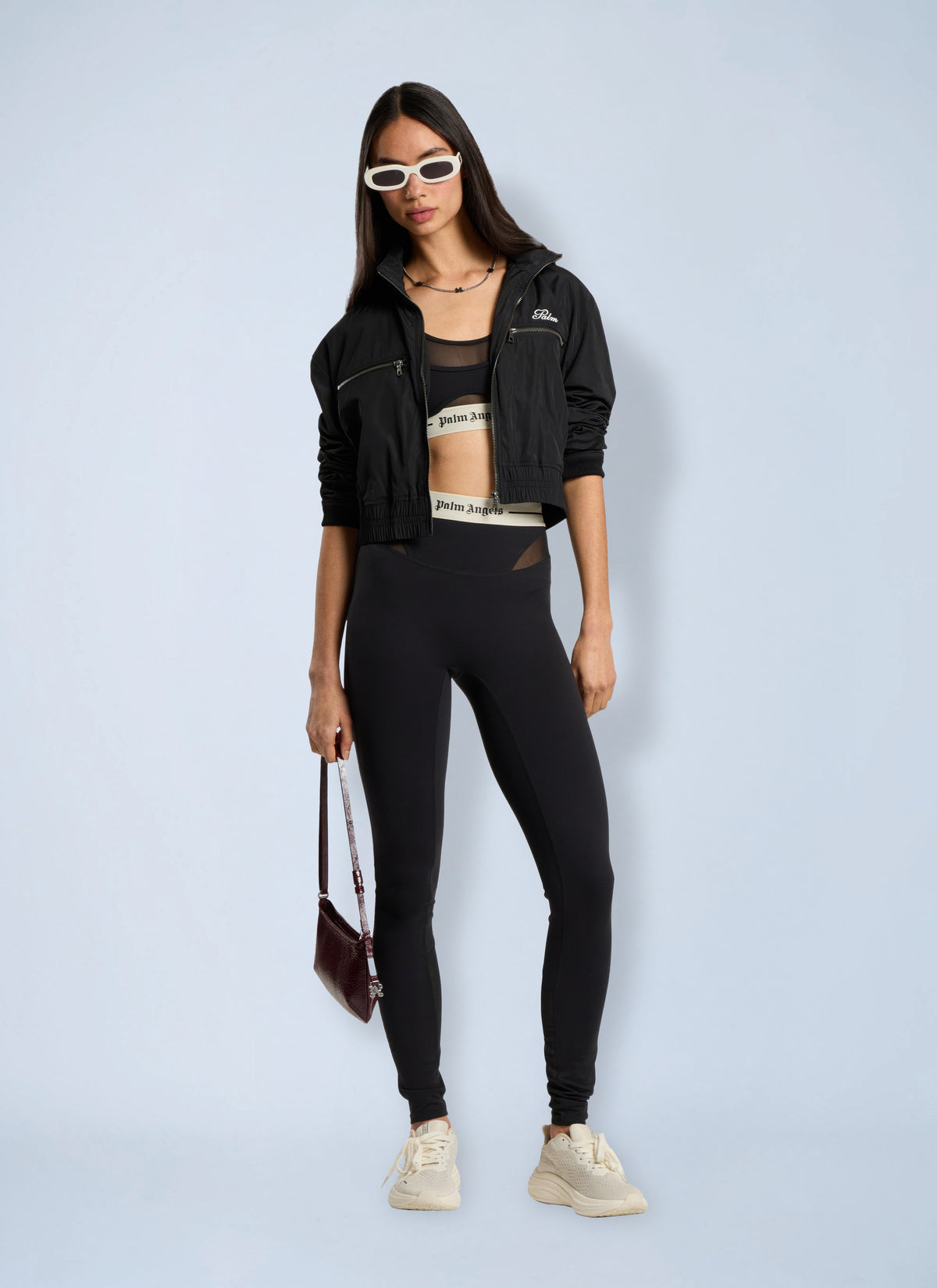 Palm Angels Women Logo Mix Layer Active Top PALM ANGELS