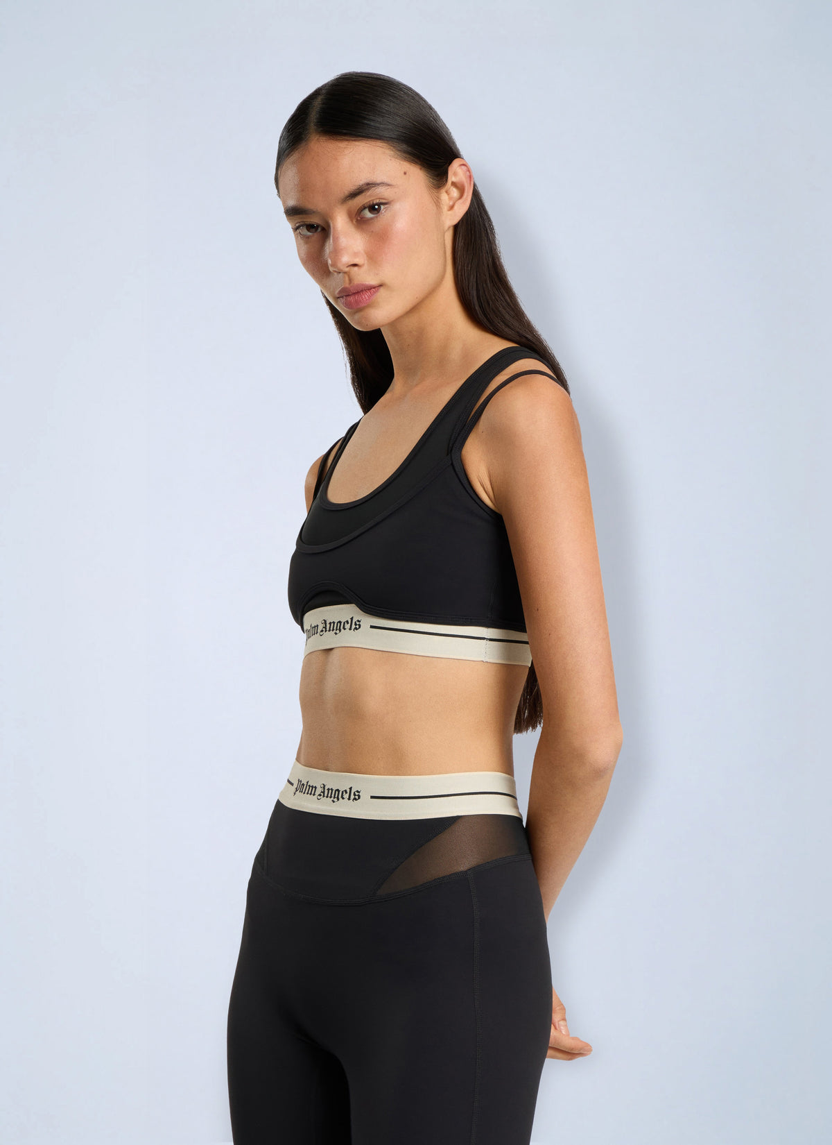 Palm Angels Women Logo Mix Layer Active Top PALM ANGELS