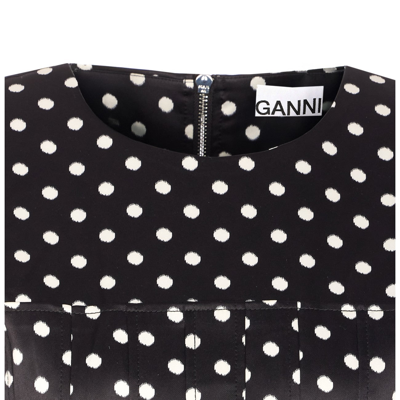 Ganni Women Polka Dots Satin Corset Top GANNI