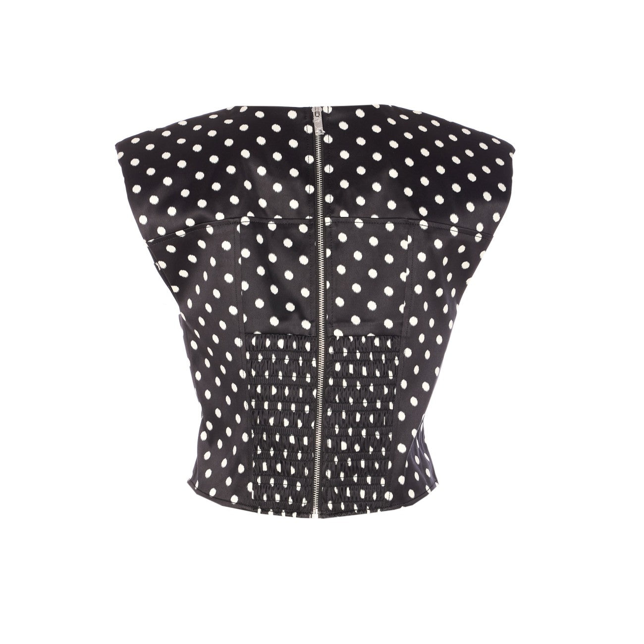 Ganni Women Polka Dots Satin Corset Top GANNI