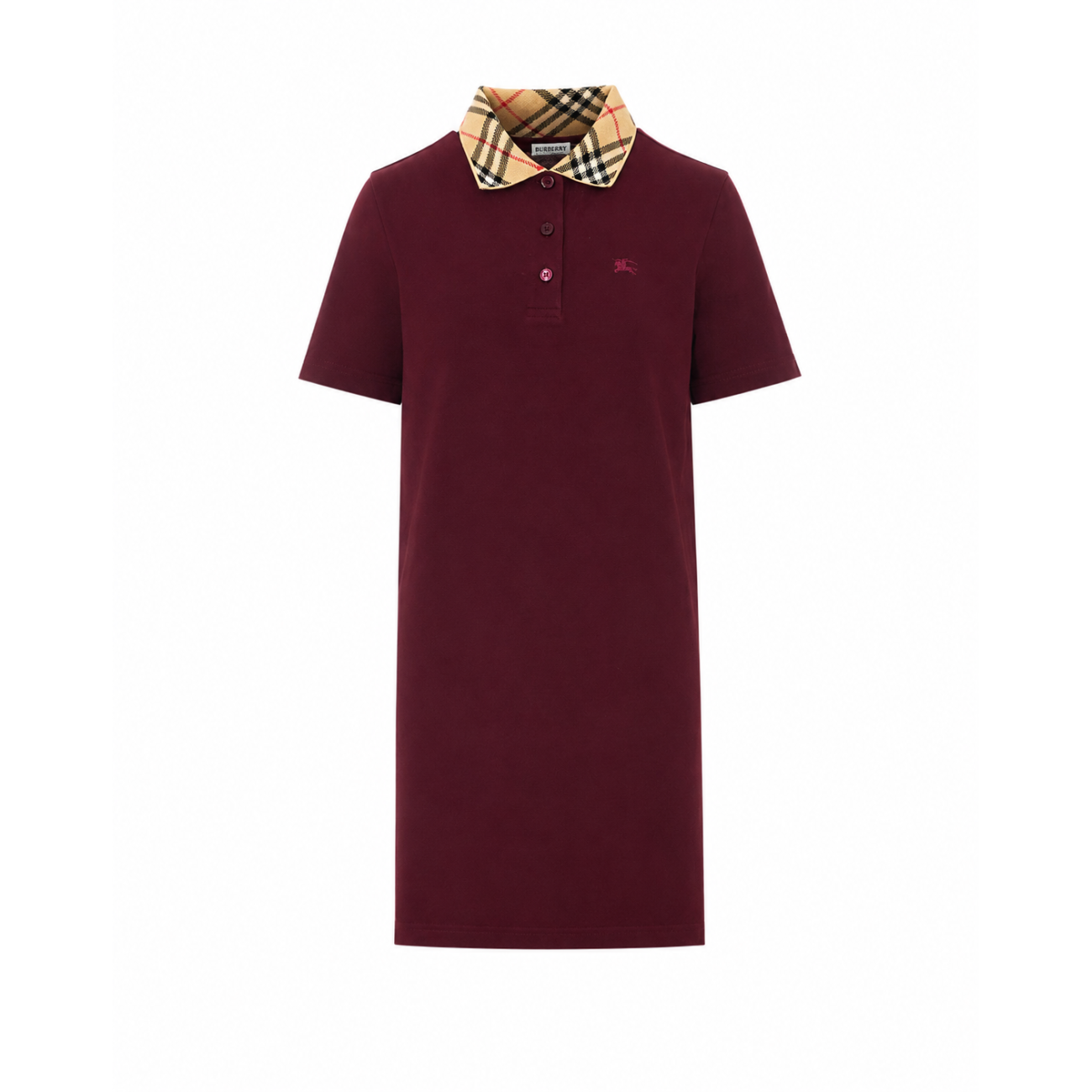 Burberry Women Polo Style Dress With Check Collar BURBERRY