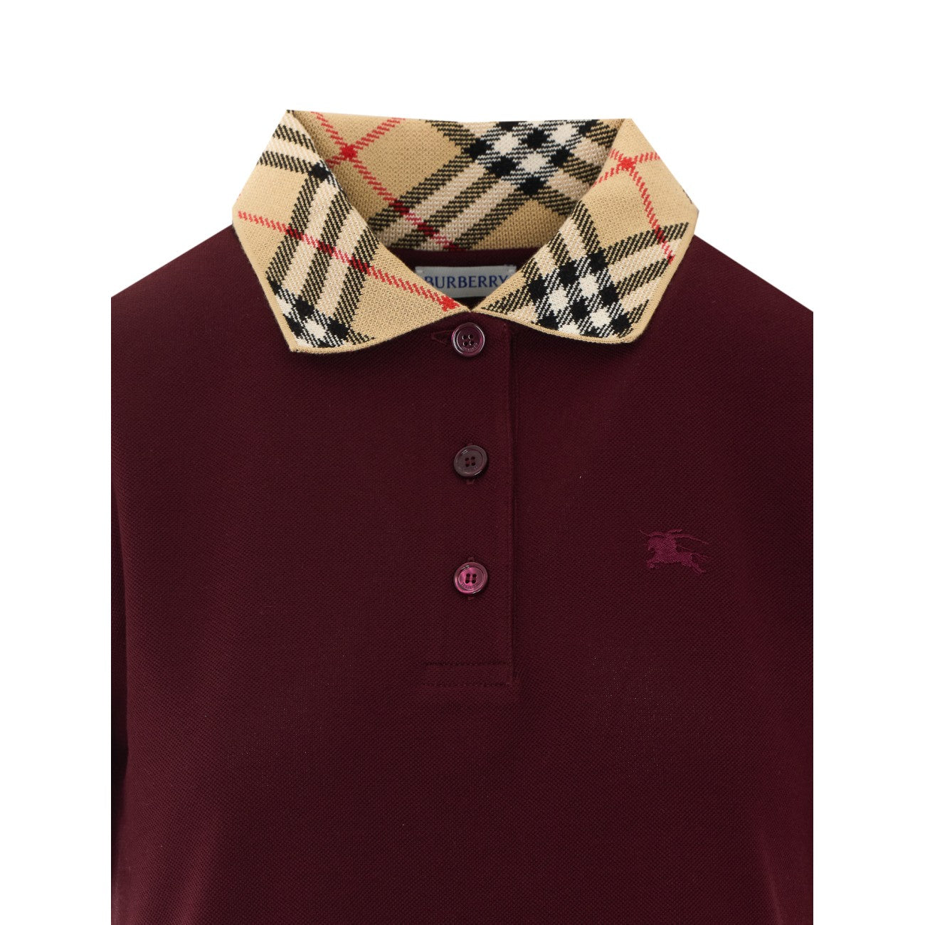 Burberry Women Polo Style Dress With Check Collar BURBERRY