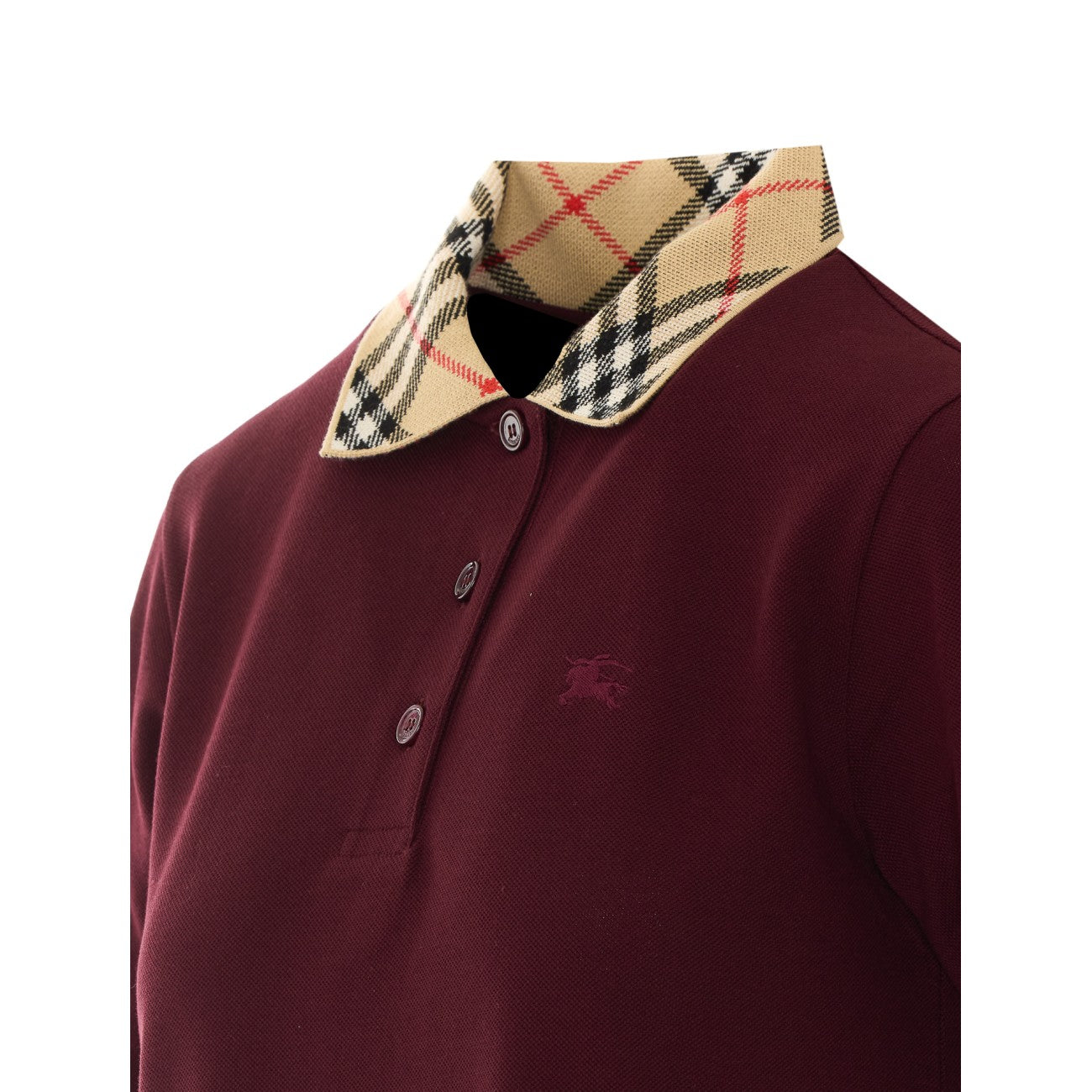 Burberry Women Polo Style Dress With Check Collar BURBERRY