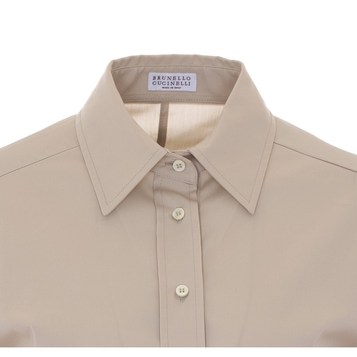 Brunello Cucinelli Women Poplin Shirt With Silk Cuff BRUNELLO CUCINELLI