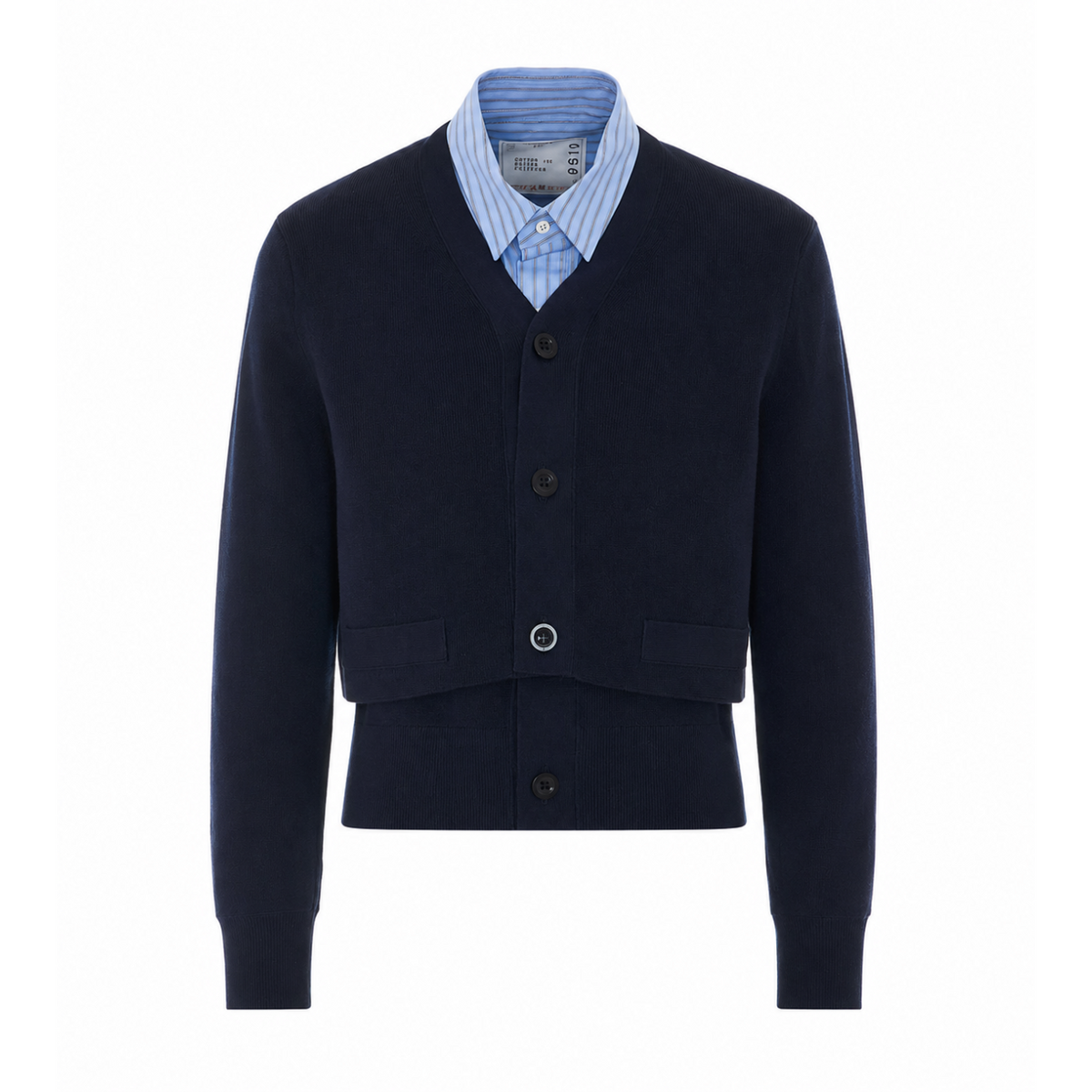 Sacai Women Poplin X Cotton Knit Cardigan SACAI